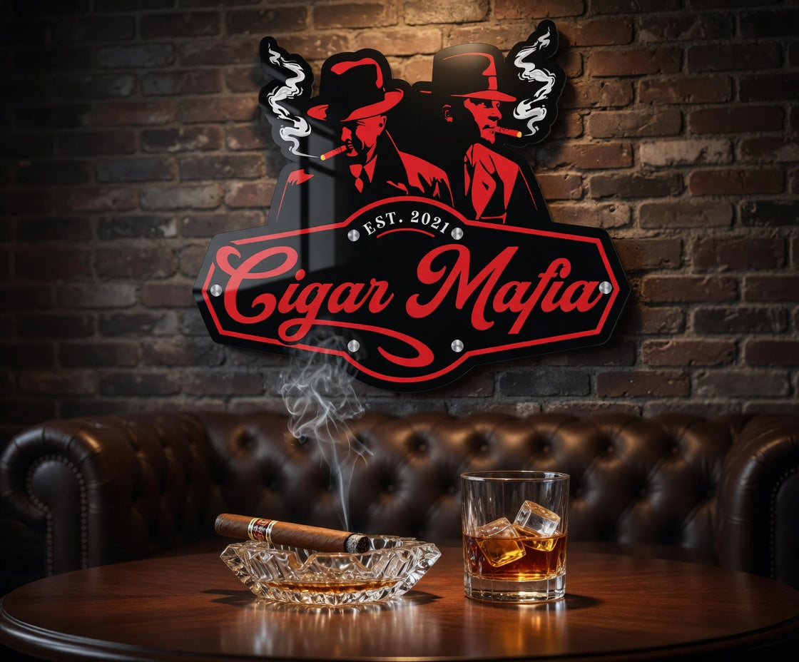 Cigar Mafia lounge — accessories & ashtray lifestyle