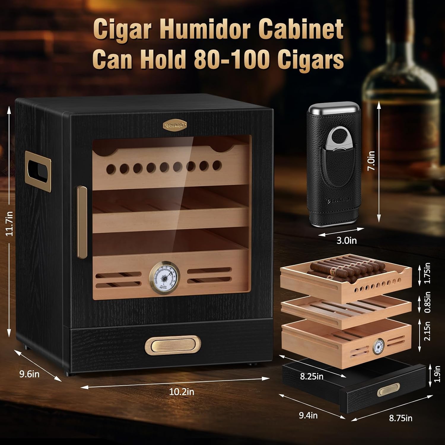 Cedar Humidor Cabinet with Travel Case — cigar humidor, photo 2