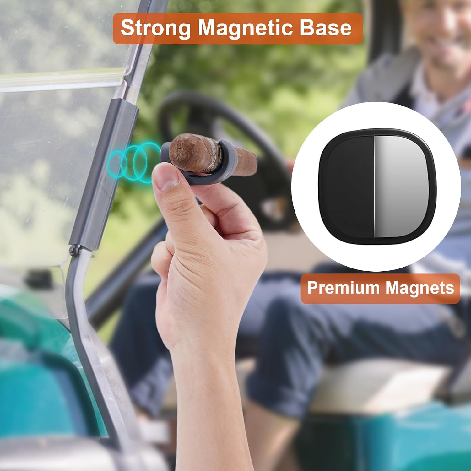 Magnetic Cigar Holders — 2 Pack (Black) — cigar holder, photo 3