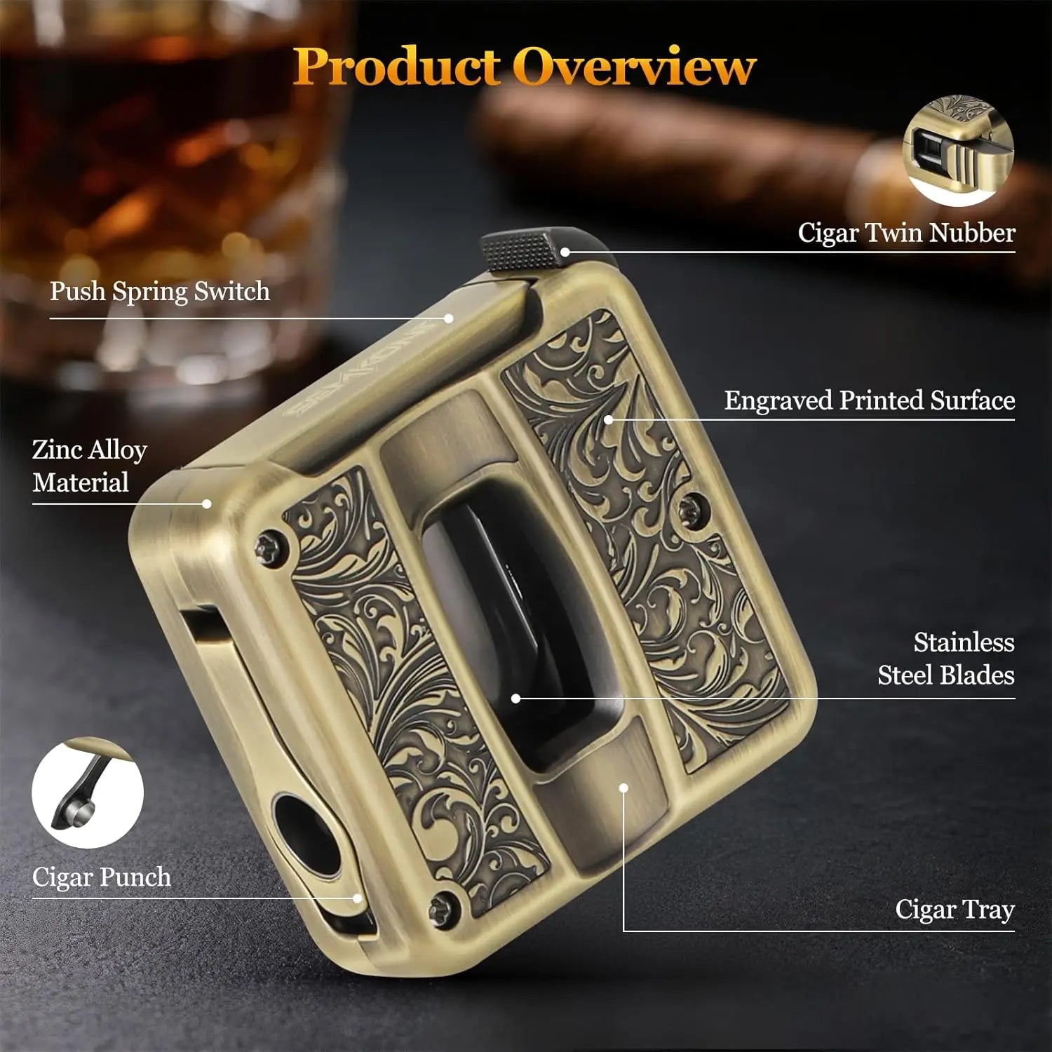 4-in-1 V-Cut Cutter with Punch — cigar cutter, photo 4