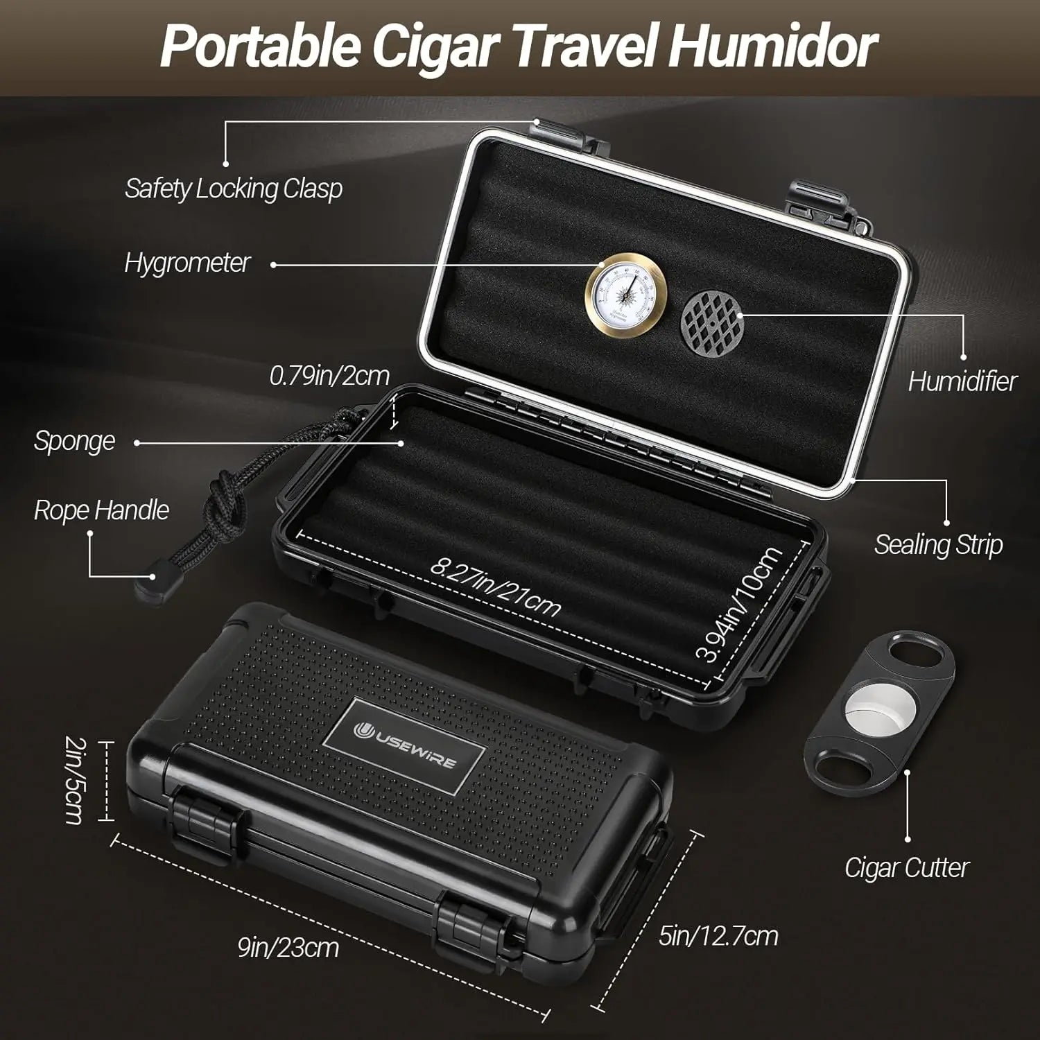 Travel Humidor Set with Hygrometer — cigar humidor, photo 3