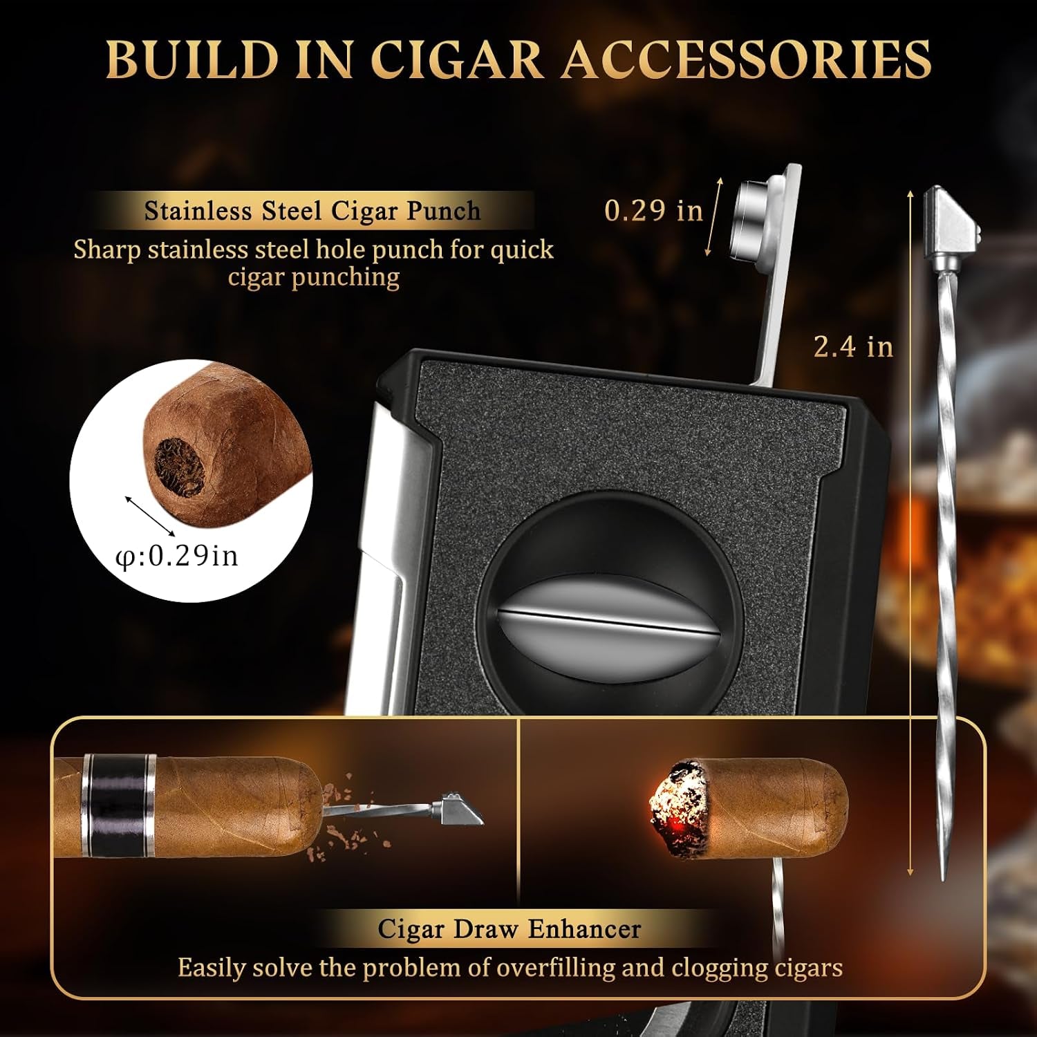 4-in-1 Guillotine Cutter (Black) — cigar cutter, photo 6