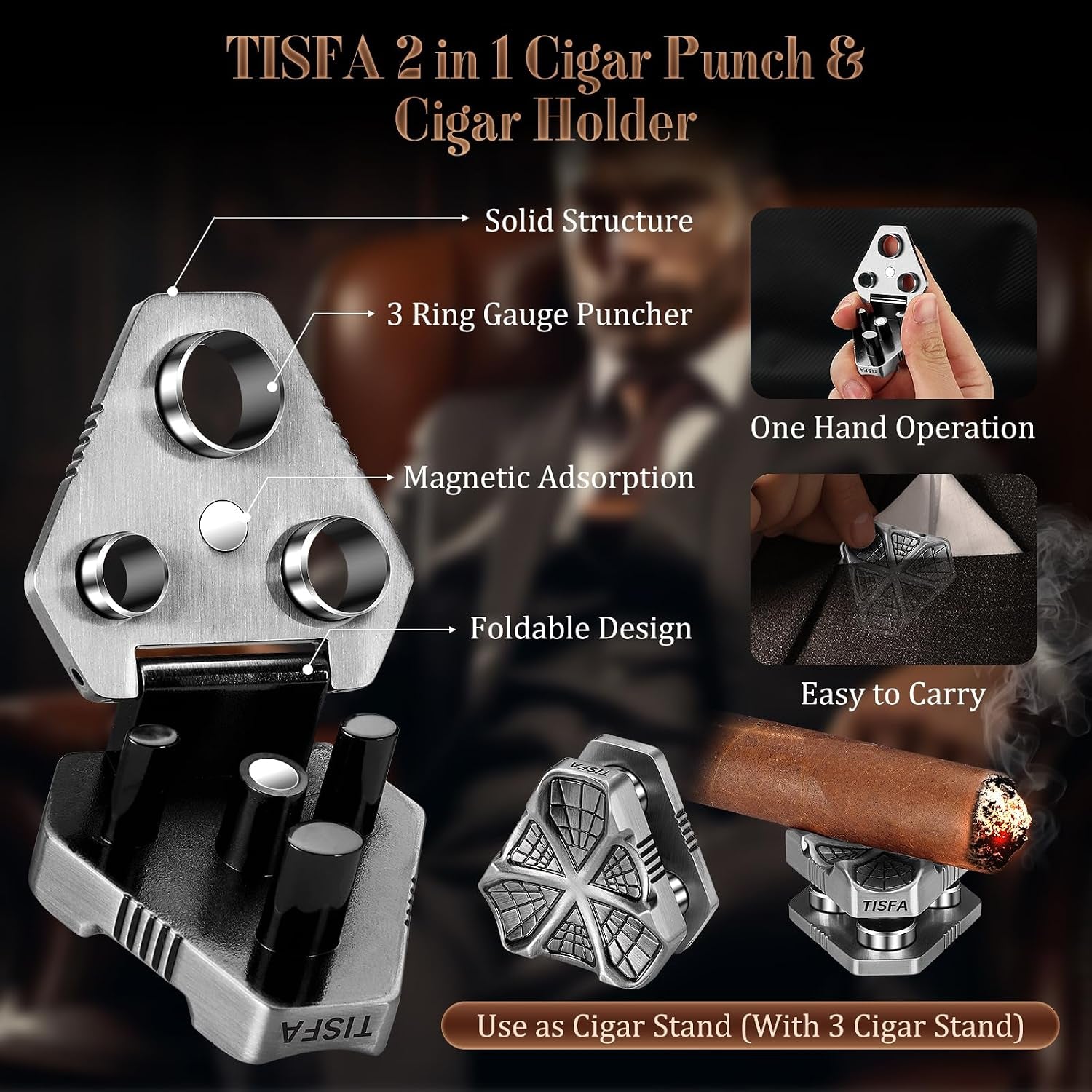 Triple Punch & Holder Combo — cigar holder, photo 3