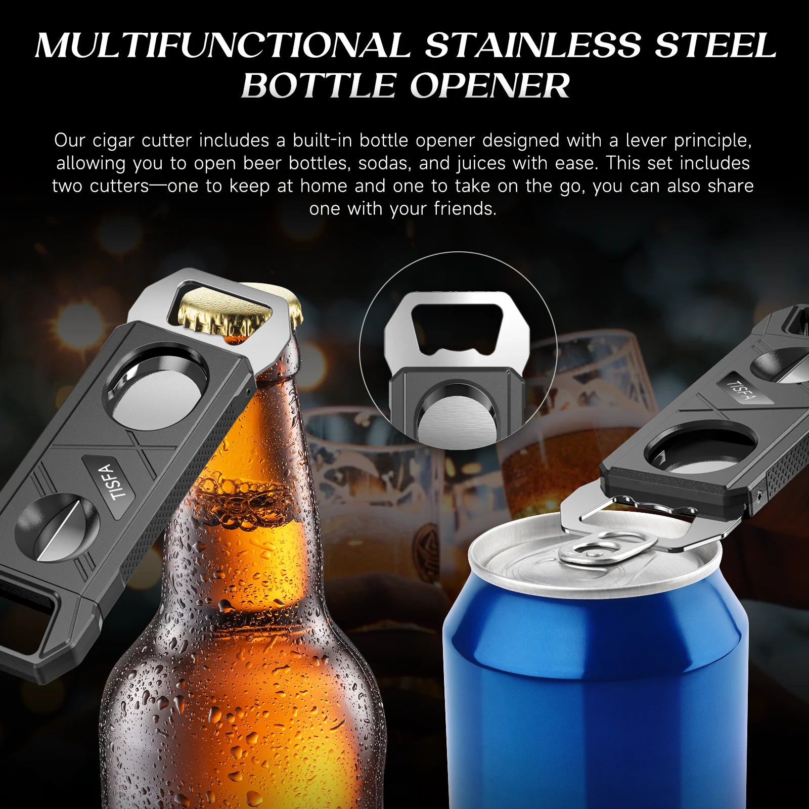 3-in-1 Cutter, V-Cut & Bottle Opener — cigar cutter, photo 6