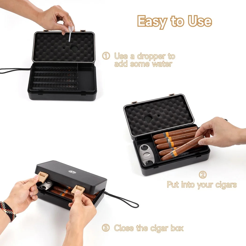 Black Travel Humidor