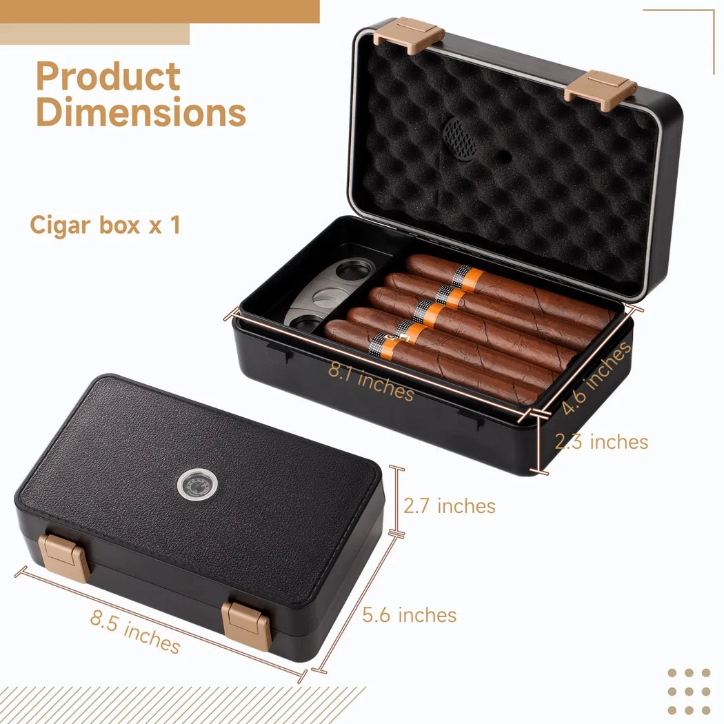 Black Travel Humidor