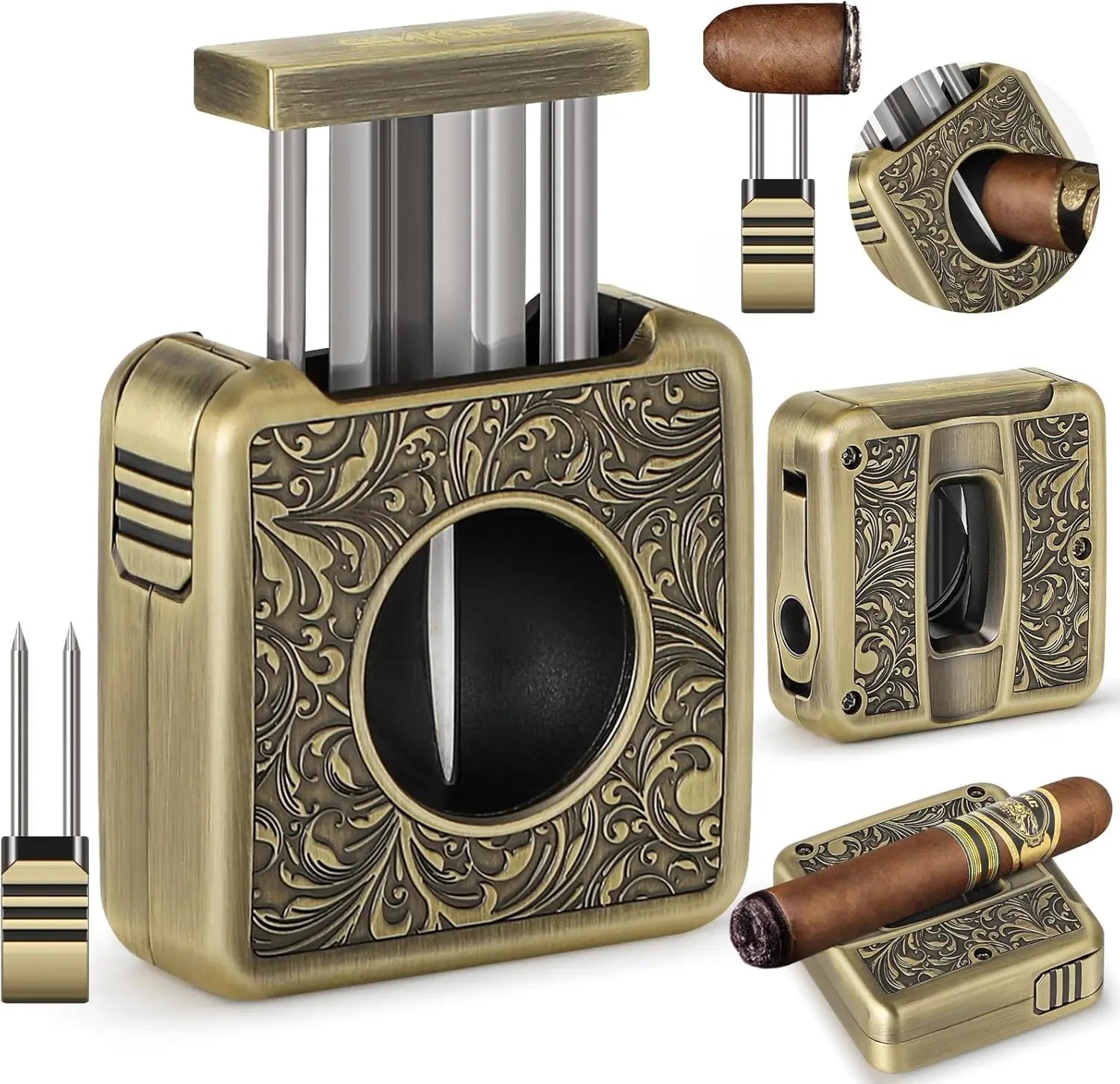 4-in-1 V-Cut Cutter with Punch — cigar cutter