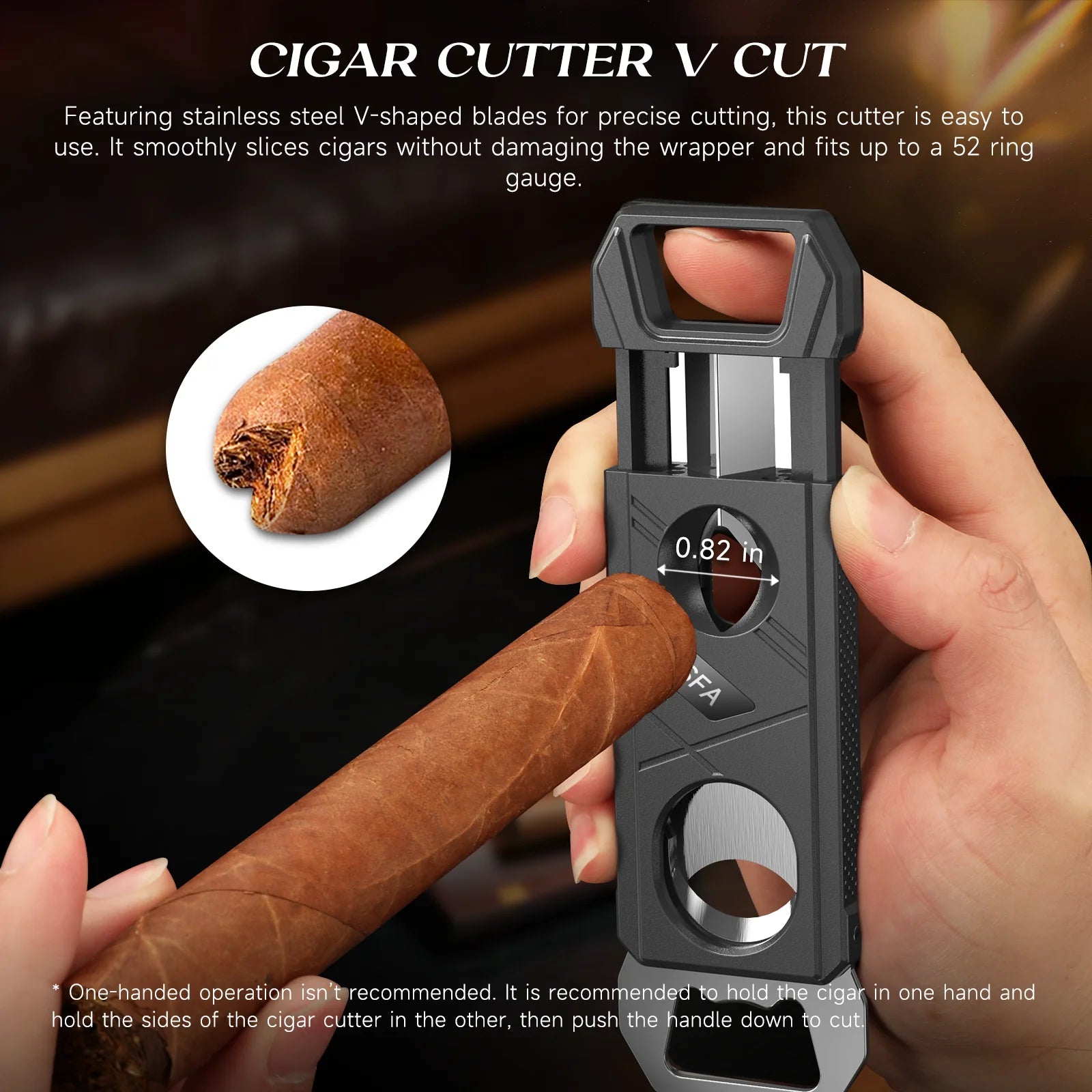 3-in-1 Cutter, V-Cut & Bottle Opener — cigar cutter, photo 4