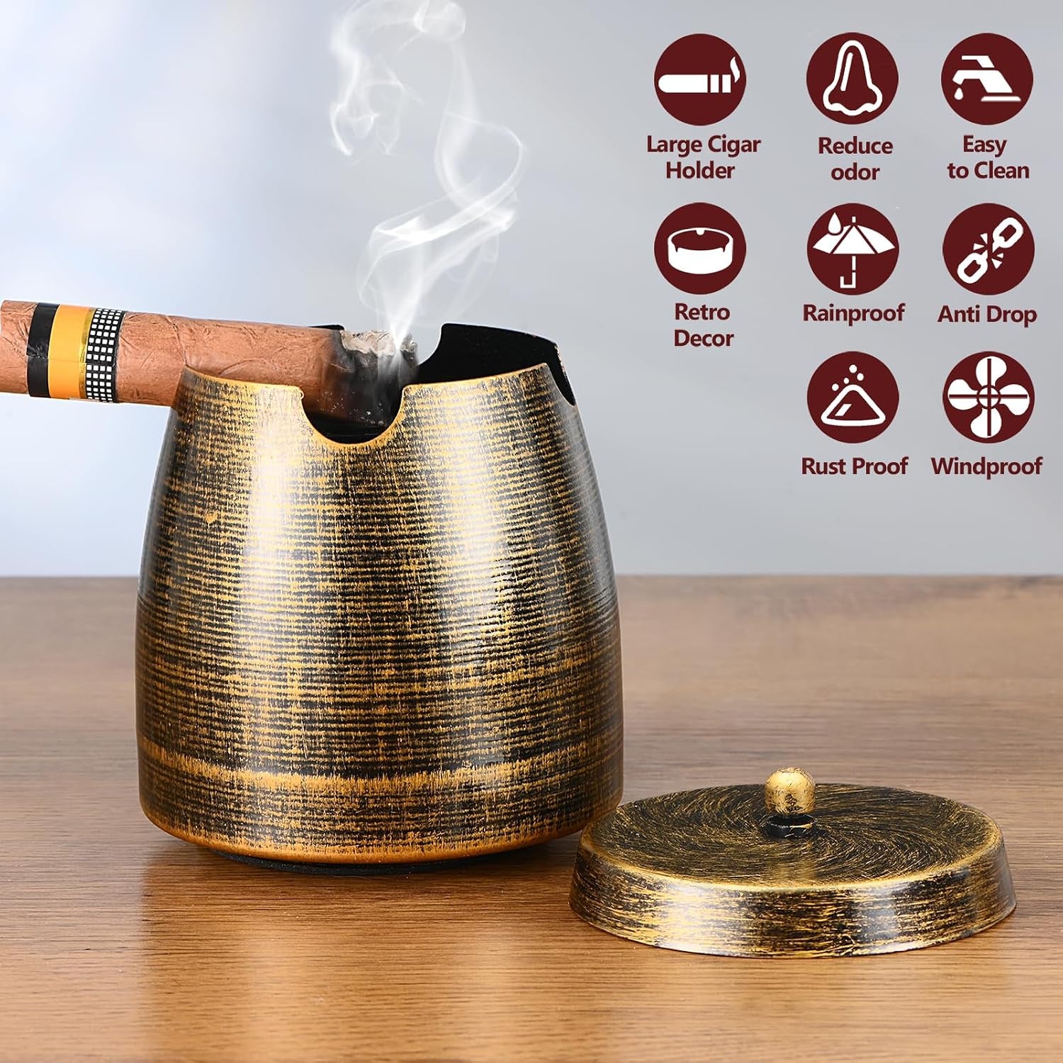 Extra-Large Lidded Cigar Ashtray — cigar ashtray, photo 5