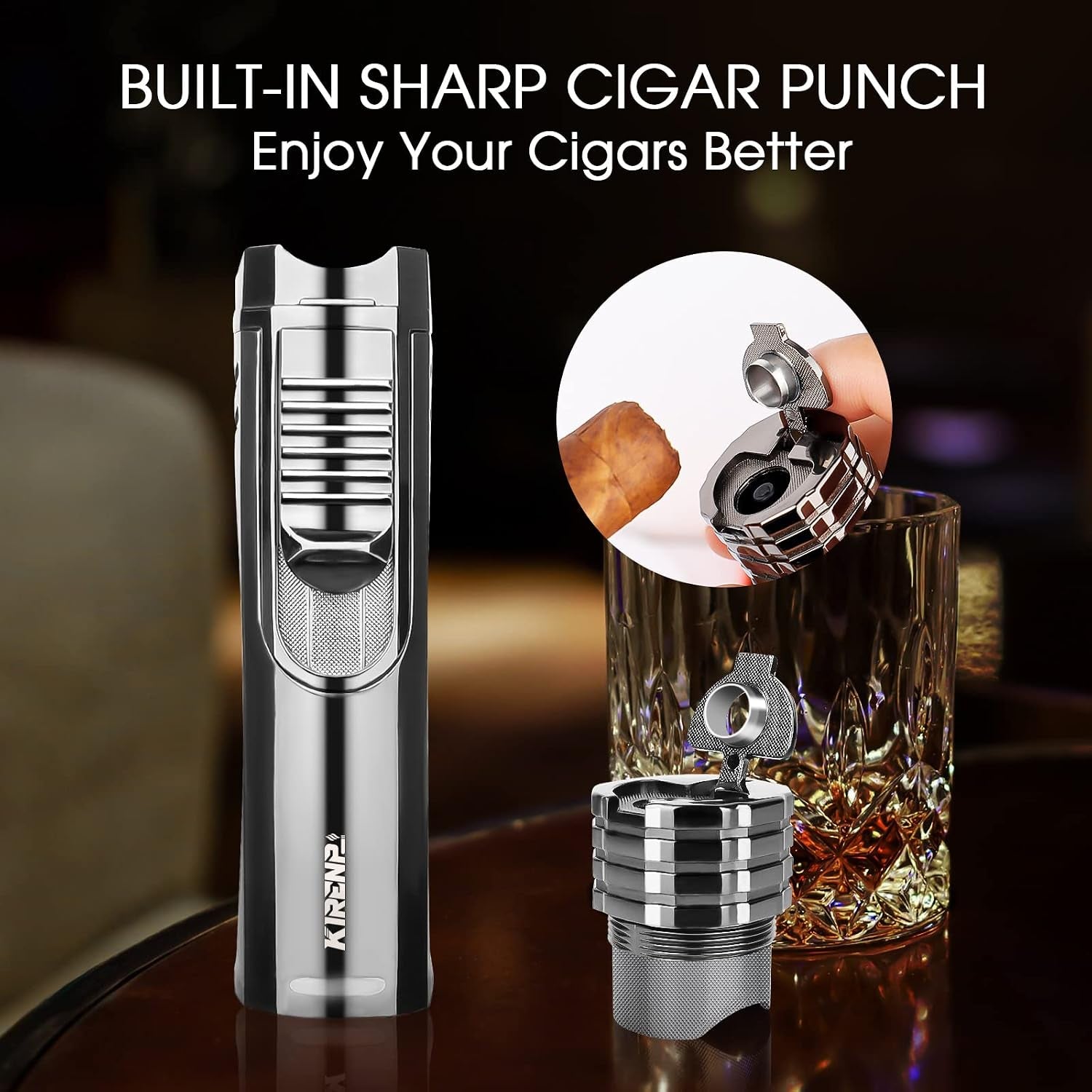 Triple-Jet Torch Lighter with Punch — cigar lighter, photo 5