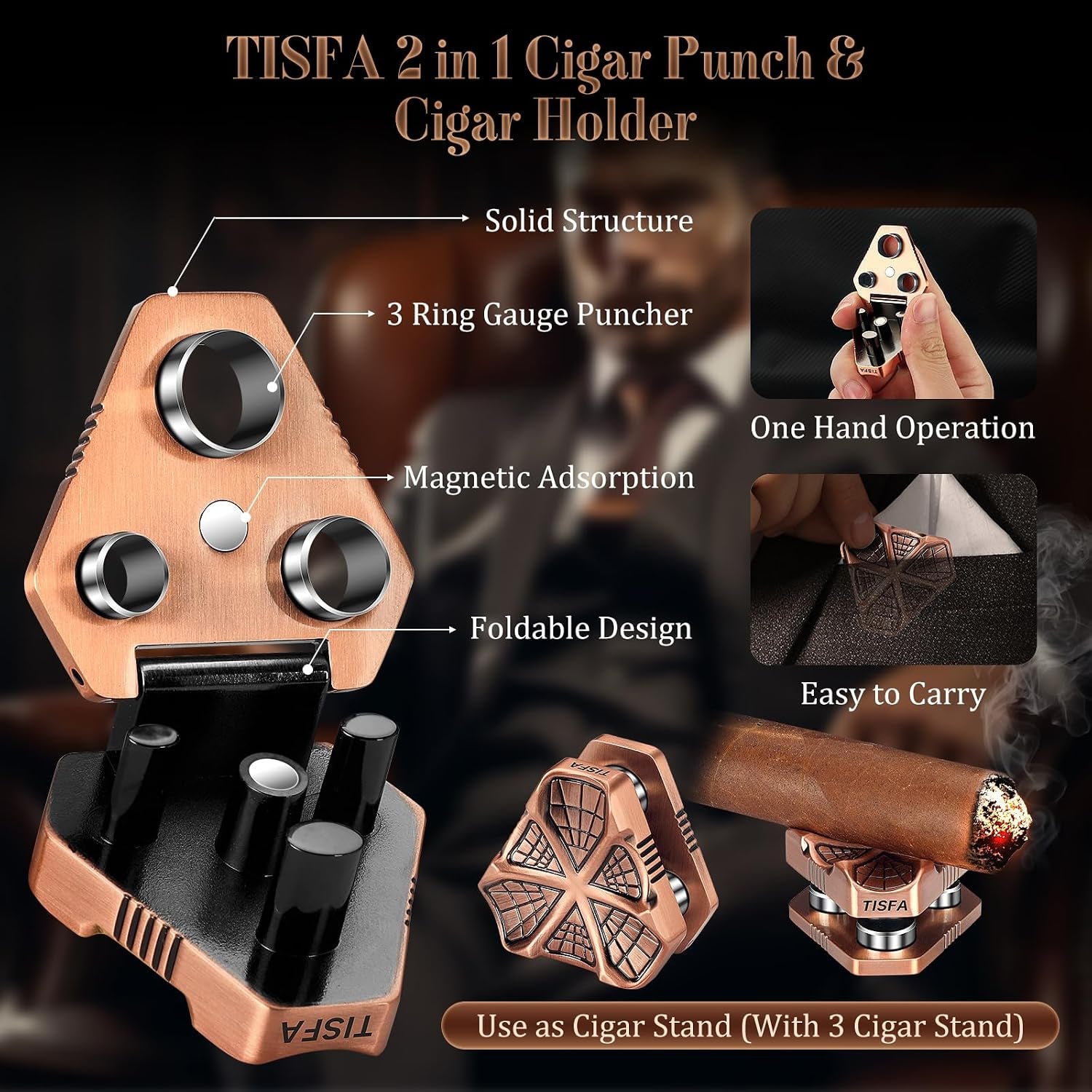 Punch & Holder — 2-in-1 — cigar holder, photo 2