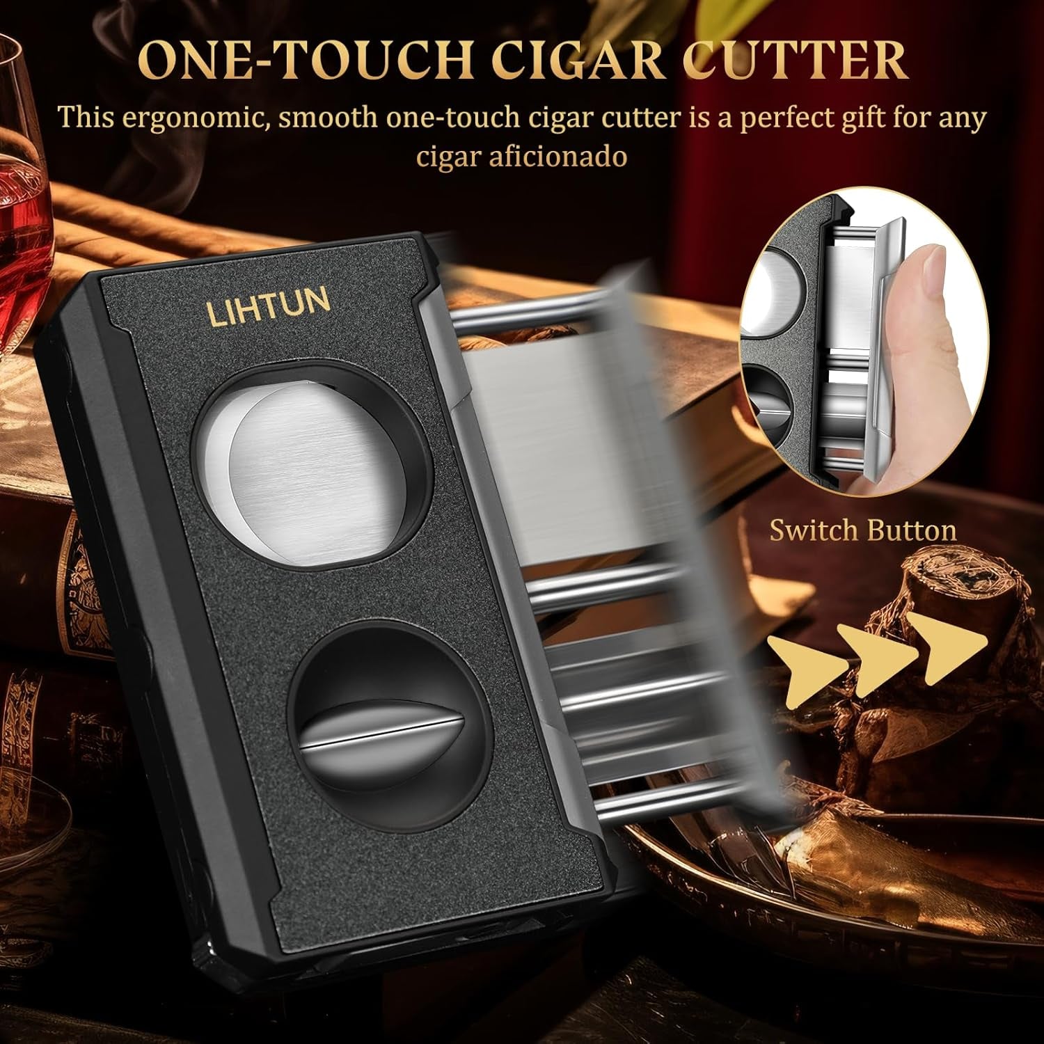 4-in-1 Guillotine Cutter (Black) — cigar cutter, photo 3