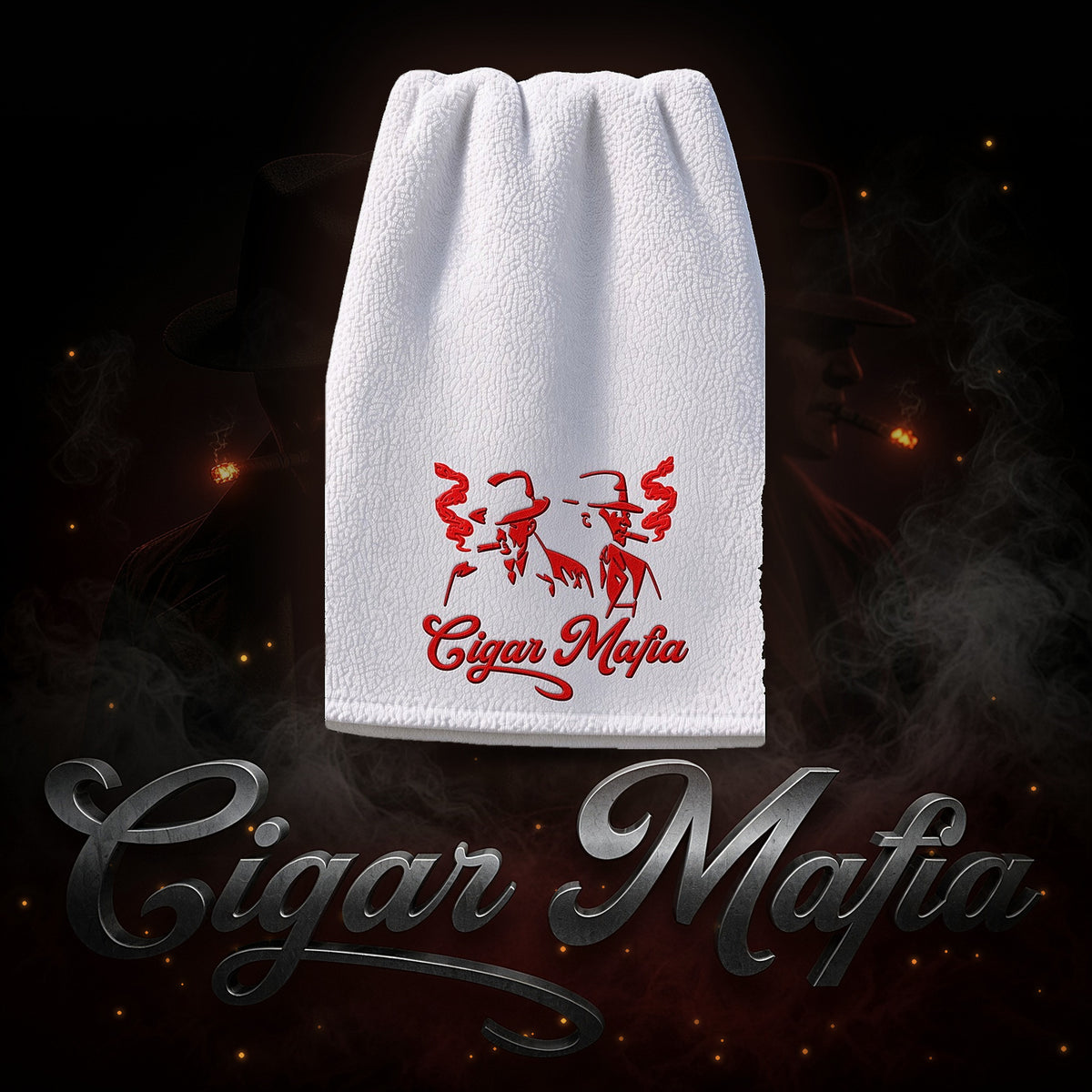 Fairway Family Golf Towel on Cigar Mafia branded background