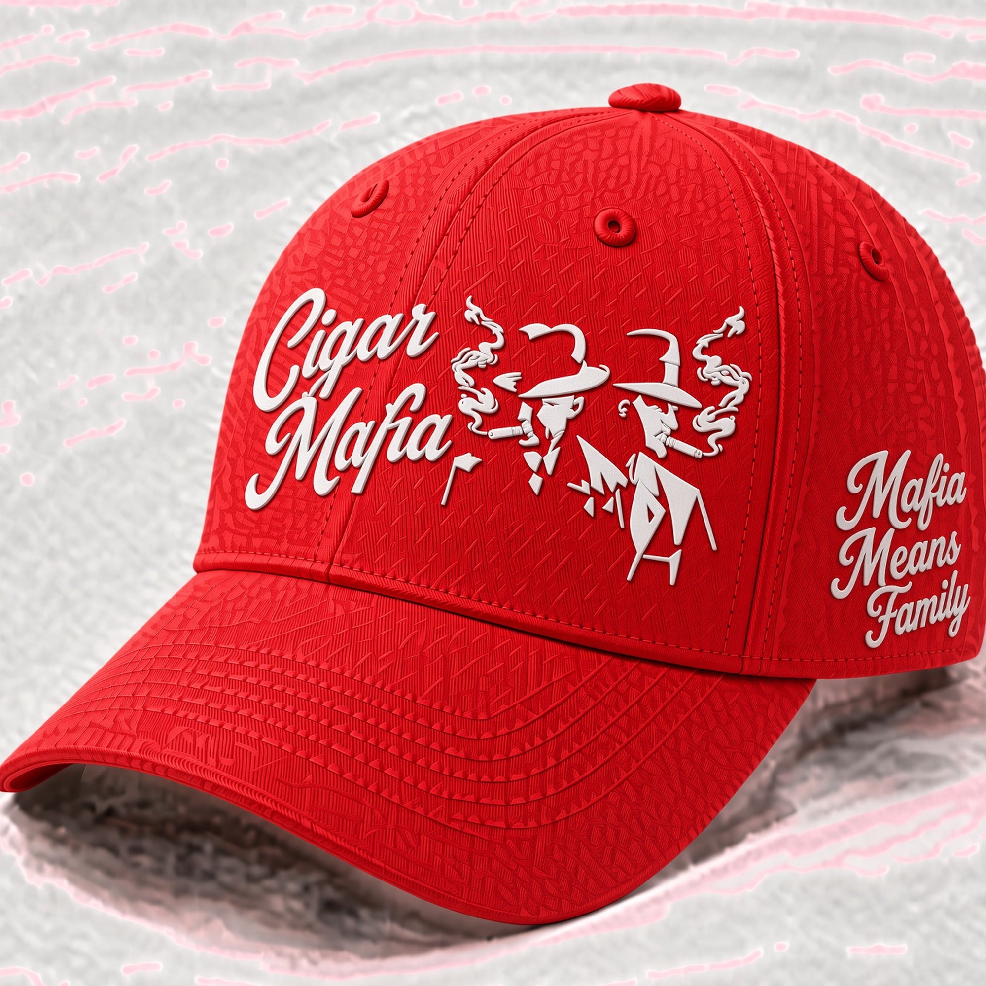 Mafia Means Family Hat — Red / White