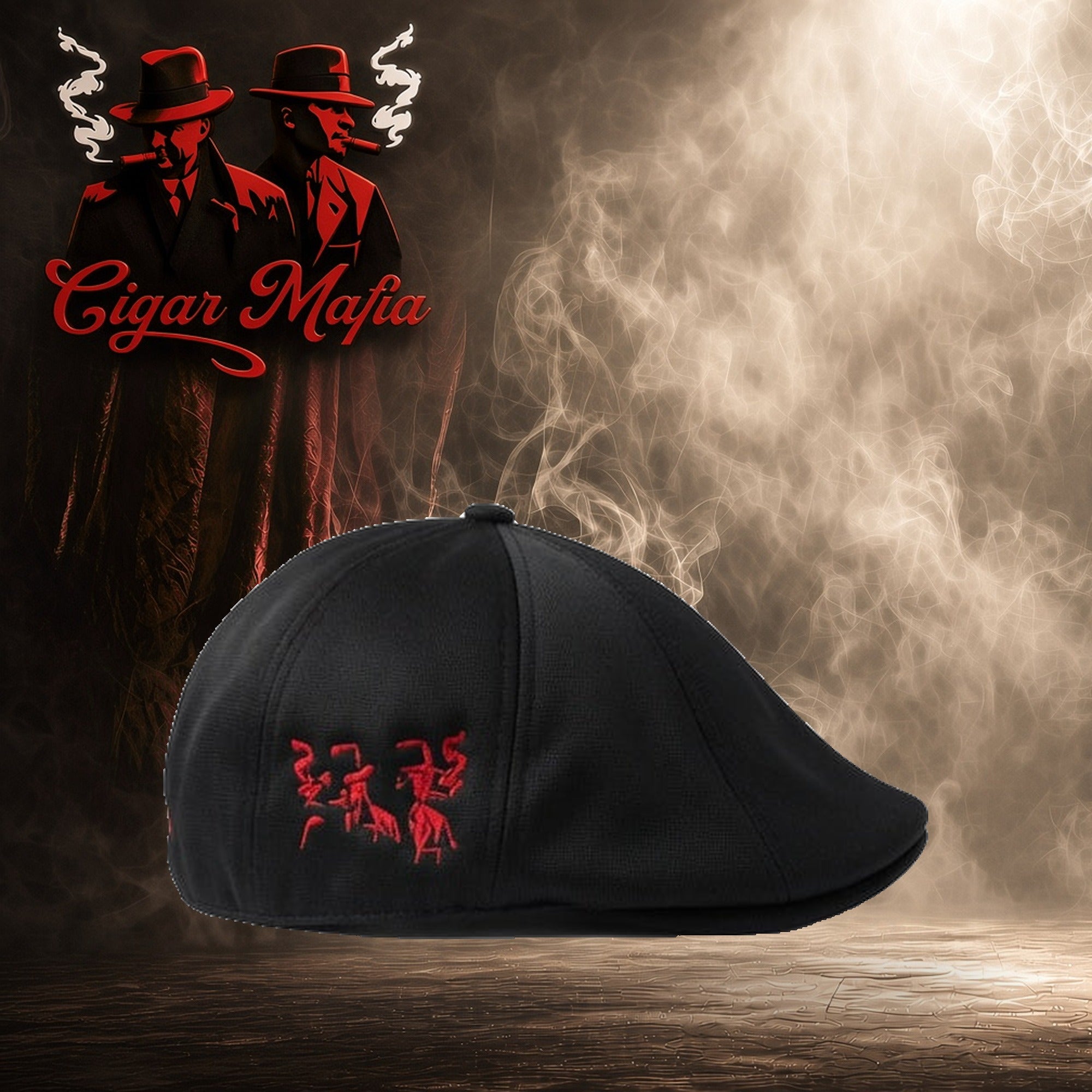 Mafia Style Cap — Black, logo side