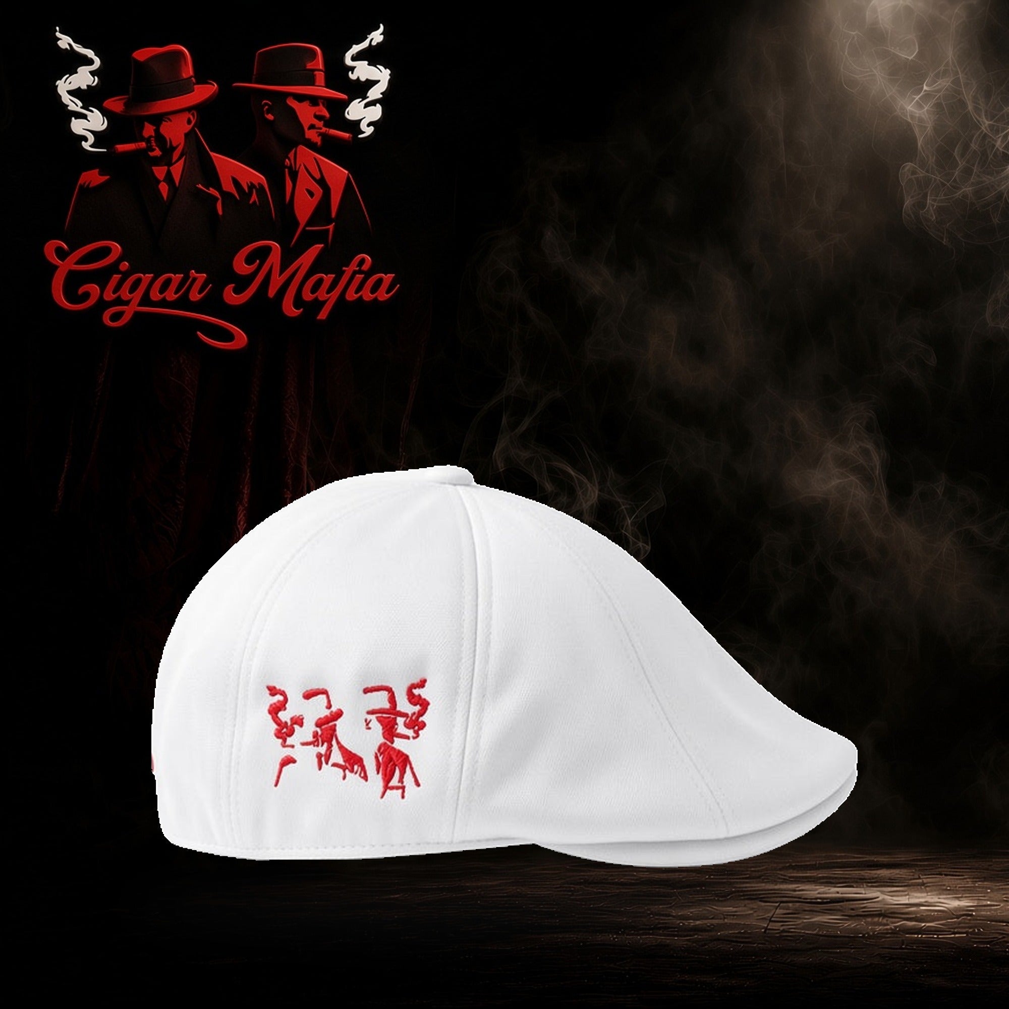 Mafia Style Cap — White, logo side