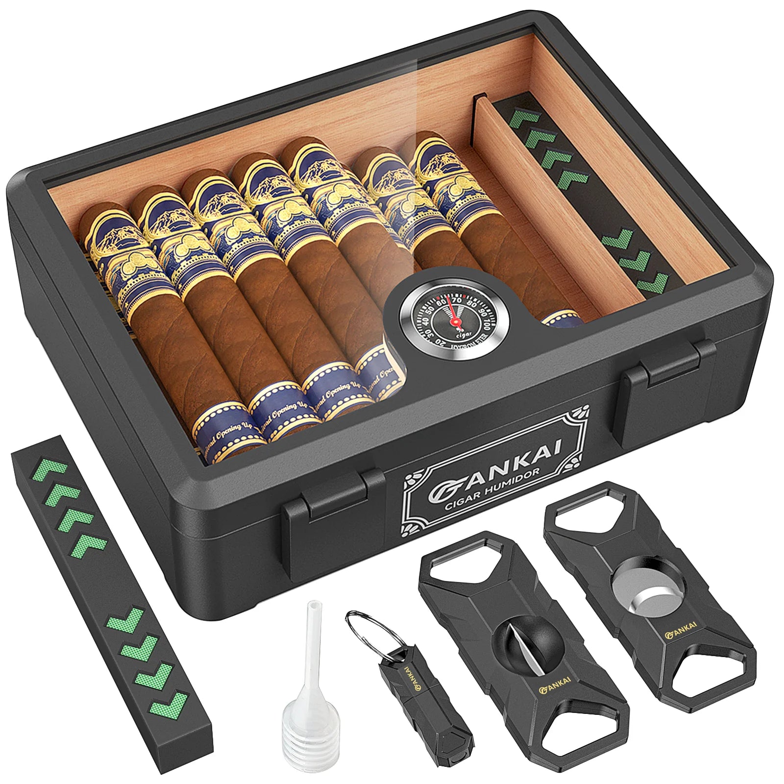 Glass-Top Cedar Humidor — 20–25 Count — cigar humidor, photo 2