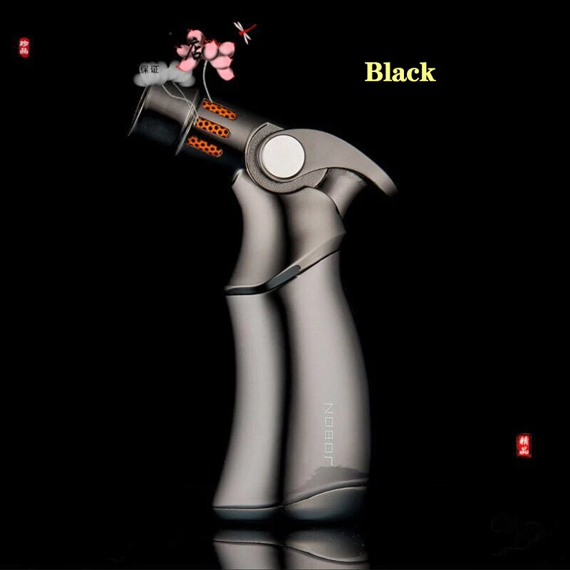 Creative Metal Outdoor Windproof Butane Gas Lighter Blue Flame Turbo 4 Torch Jet Cigar Lighter Kitchen Baking BBQ Tools