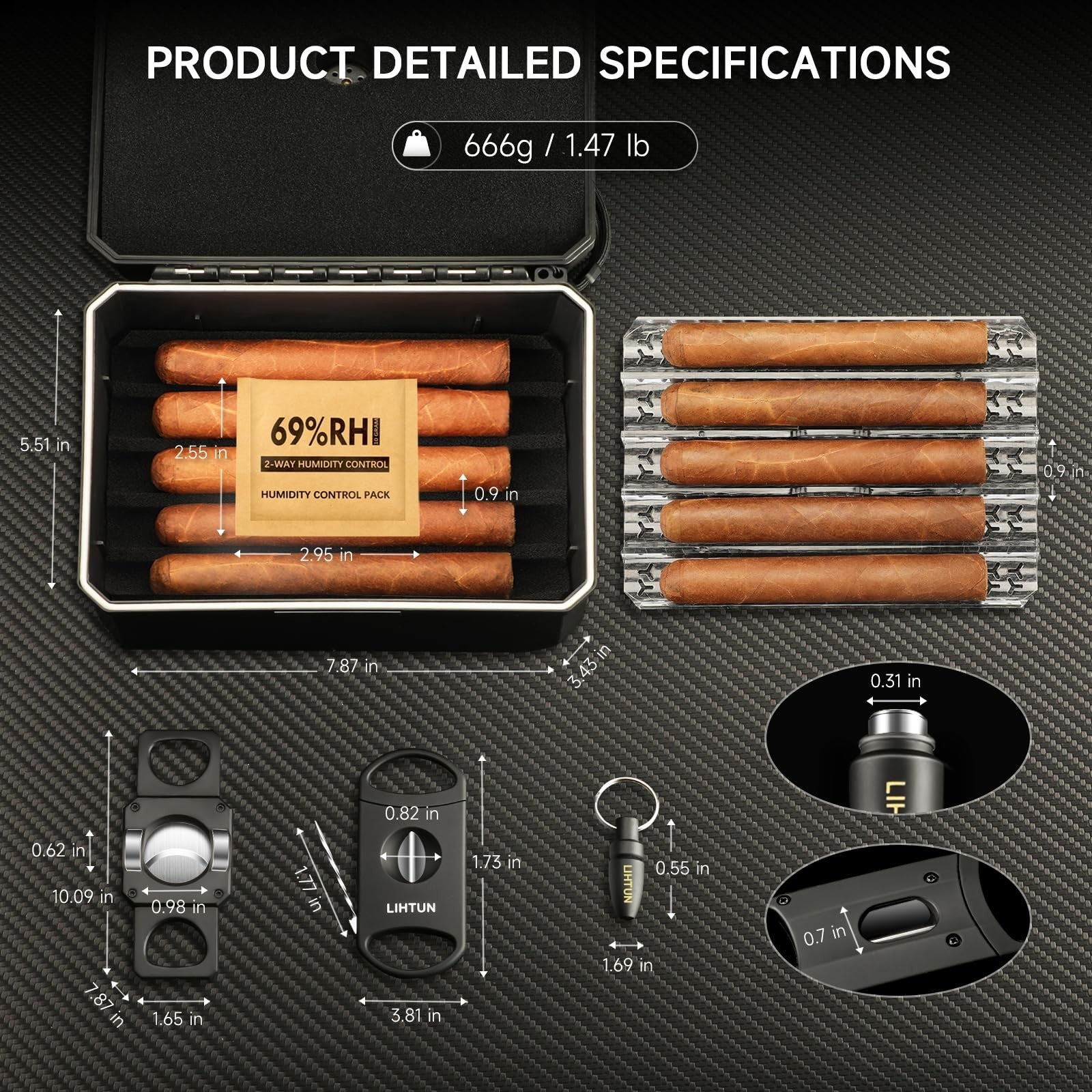 Travel Humidor & Accessories Set — cigar humidor, photo 3