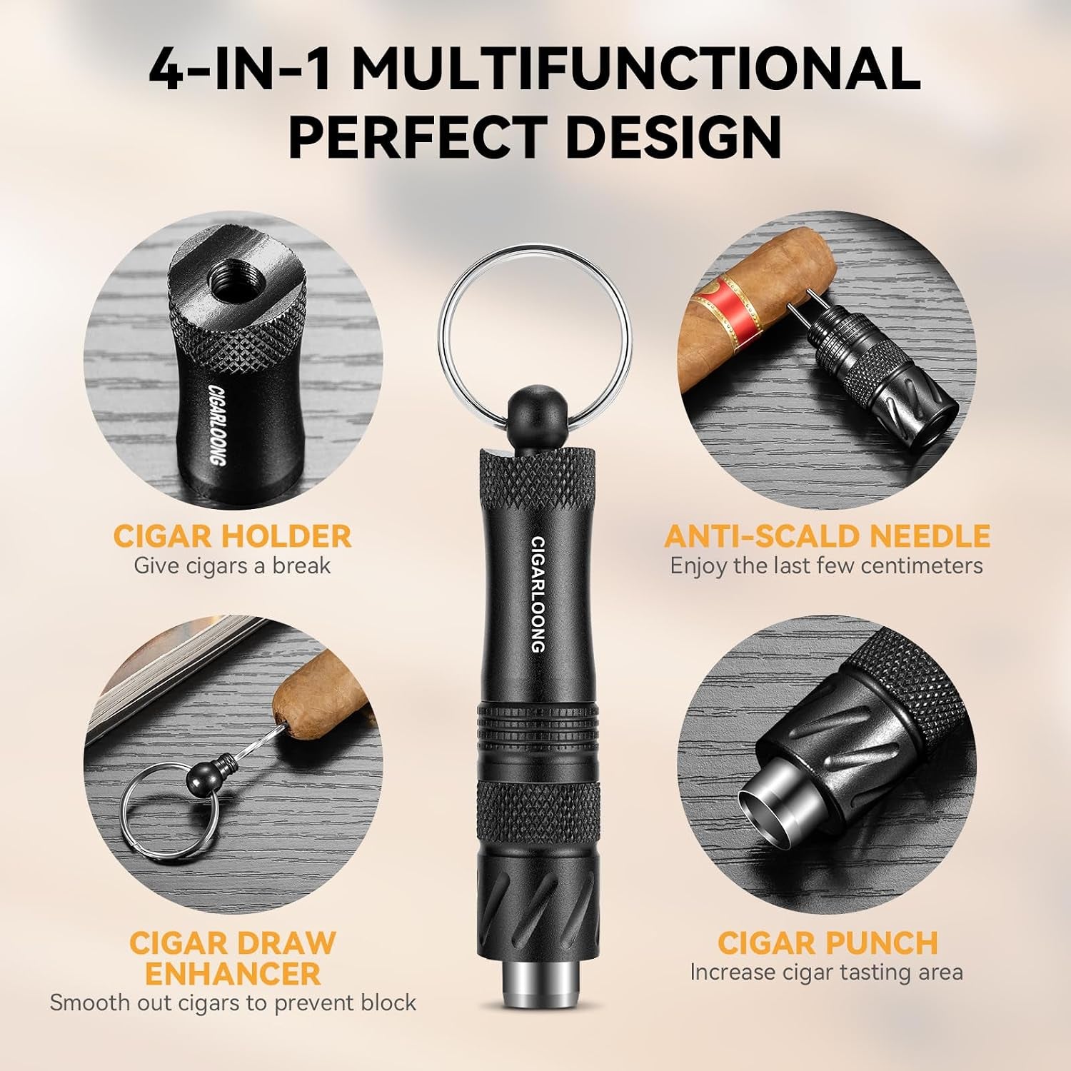 4-in-1 Cigar Punch & Cutter — cigar cutter, photo 2