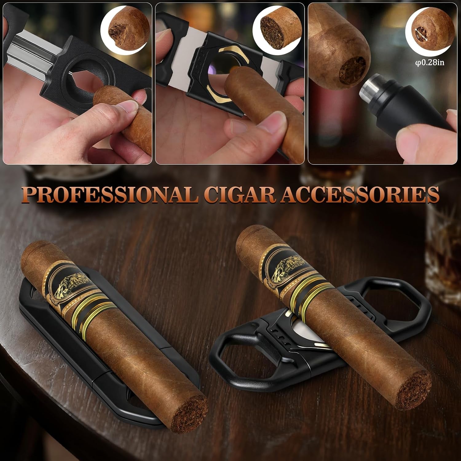 Leather Travel Humidor — 4 Tubes (Black) — cigar humidor, photo 6