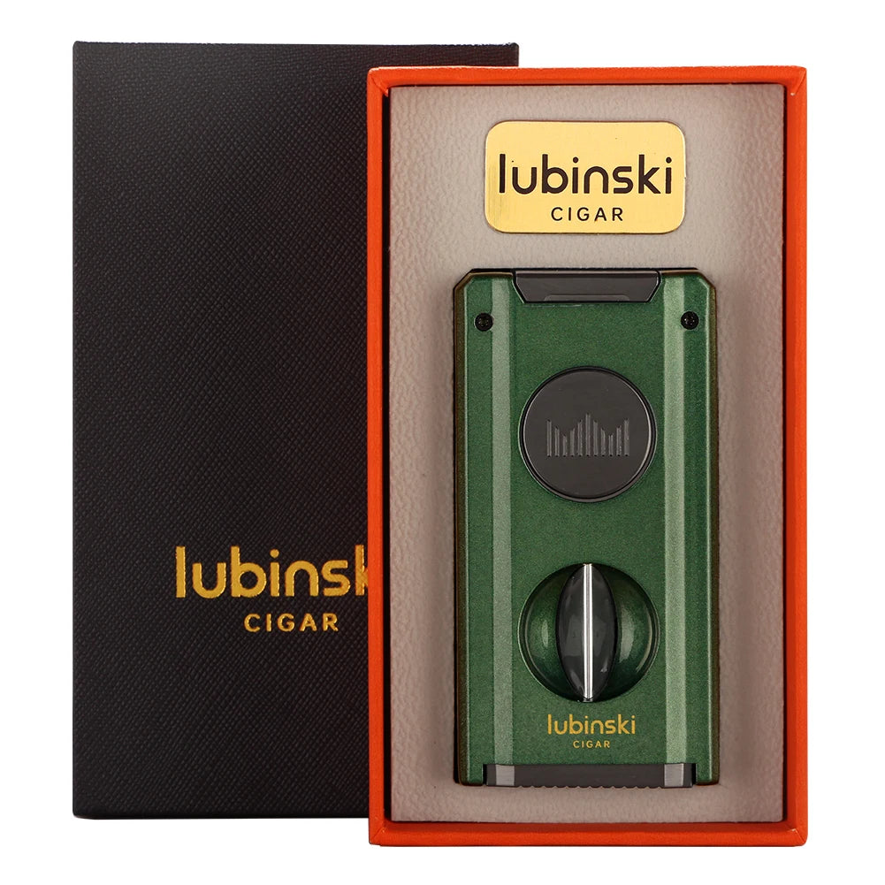 Dual-Flame Torch Lighter with V-Cutter — cigar lighter