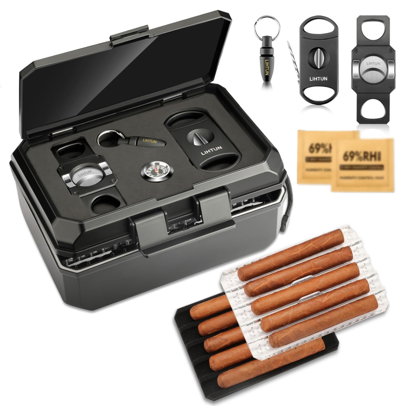 Travel Humidor & Accessories Set — cigar humidor
