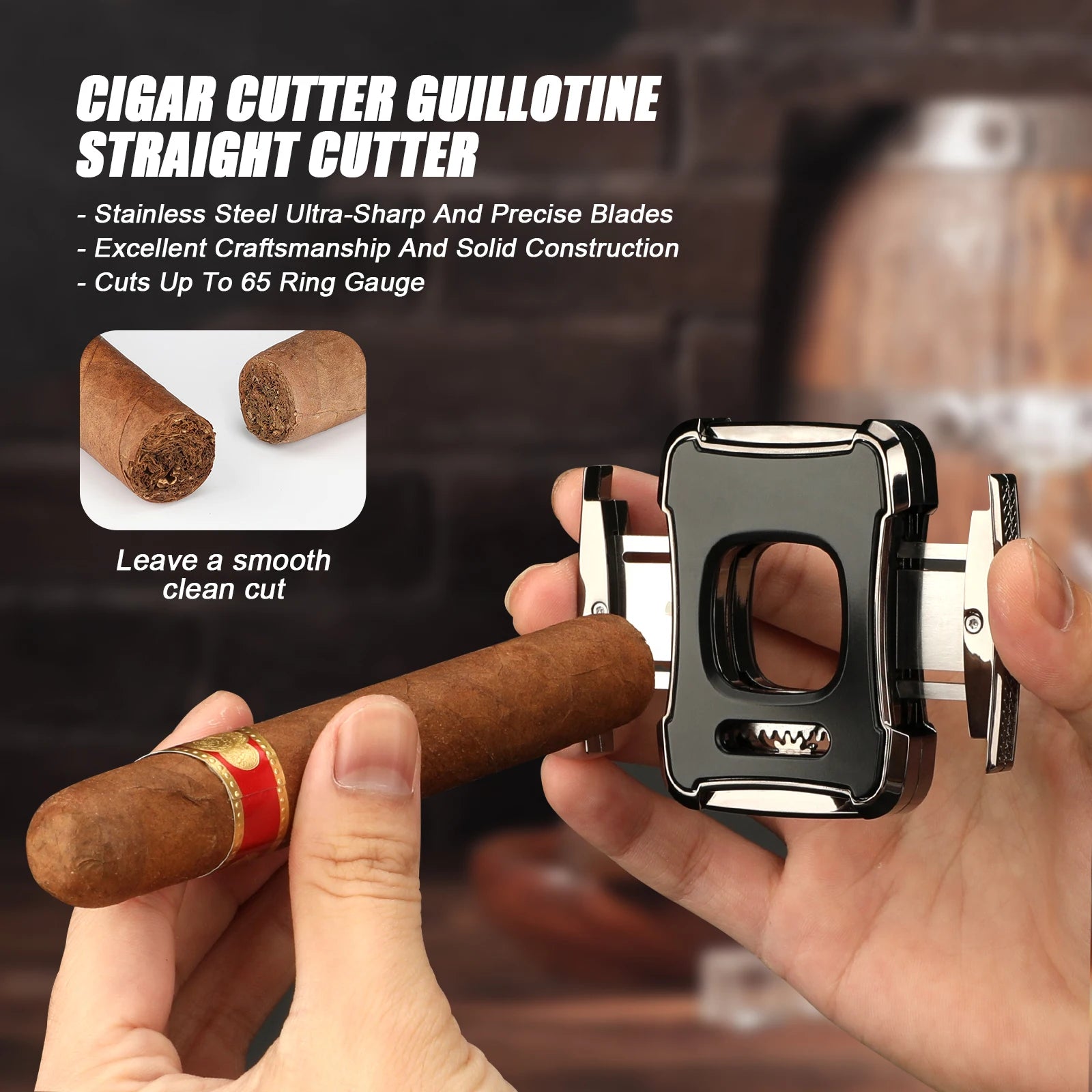 Ergonomic Double-Blade Guillotine — cigar cutter, photo 3