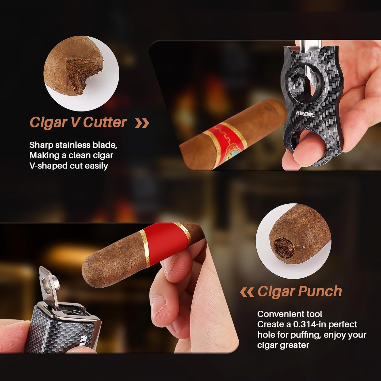 Quad-Jet Torch Lighter Kit (Carbon Fiber) — cigar lighter, photo 3
