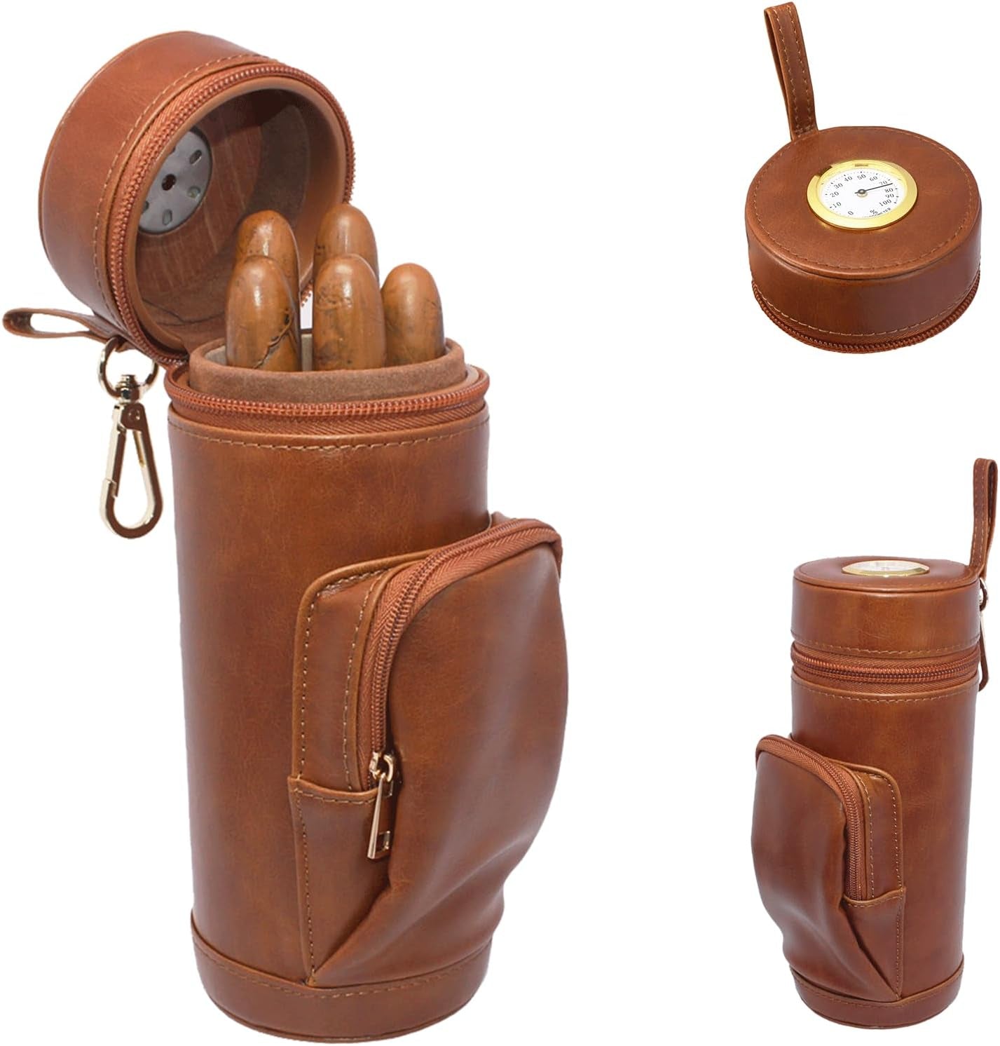 Cedar-Lined Leather Travel Humidor — cigar humidor