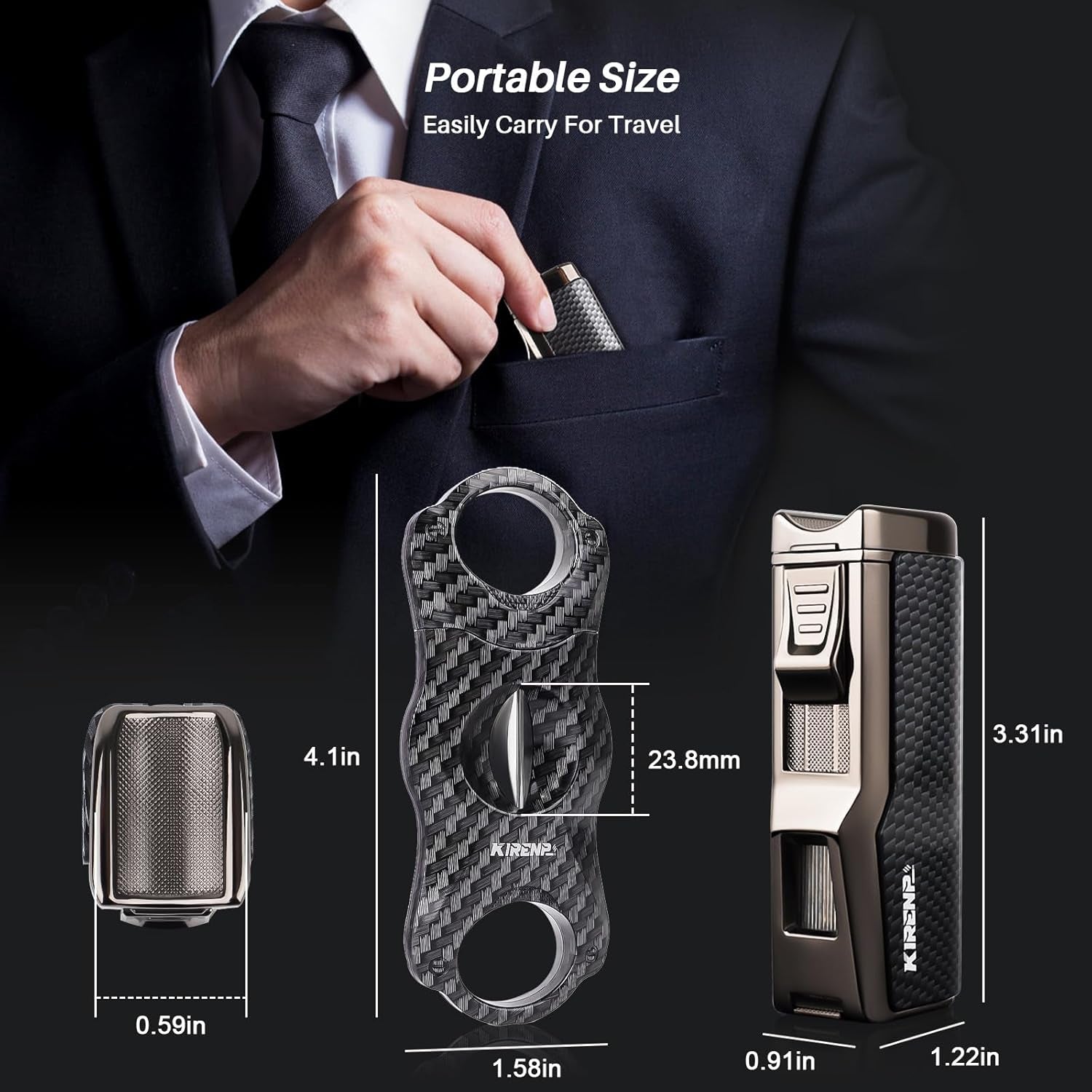 Quad-Jet Torch Lighter Kit (Carbon Fiber) — cigar lighter, photo 5