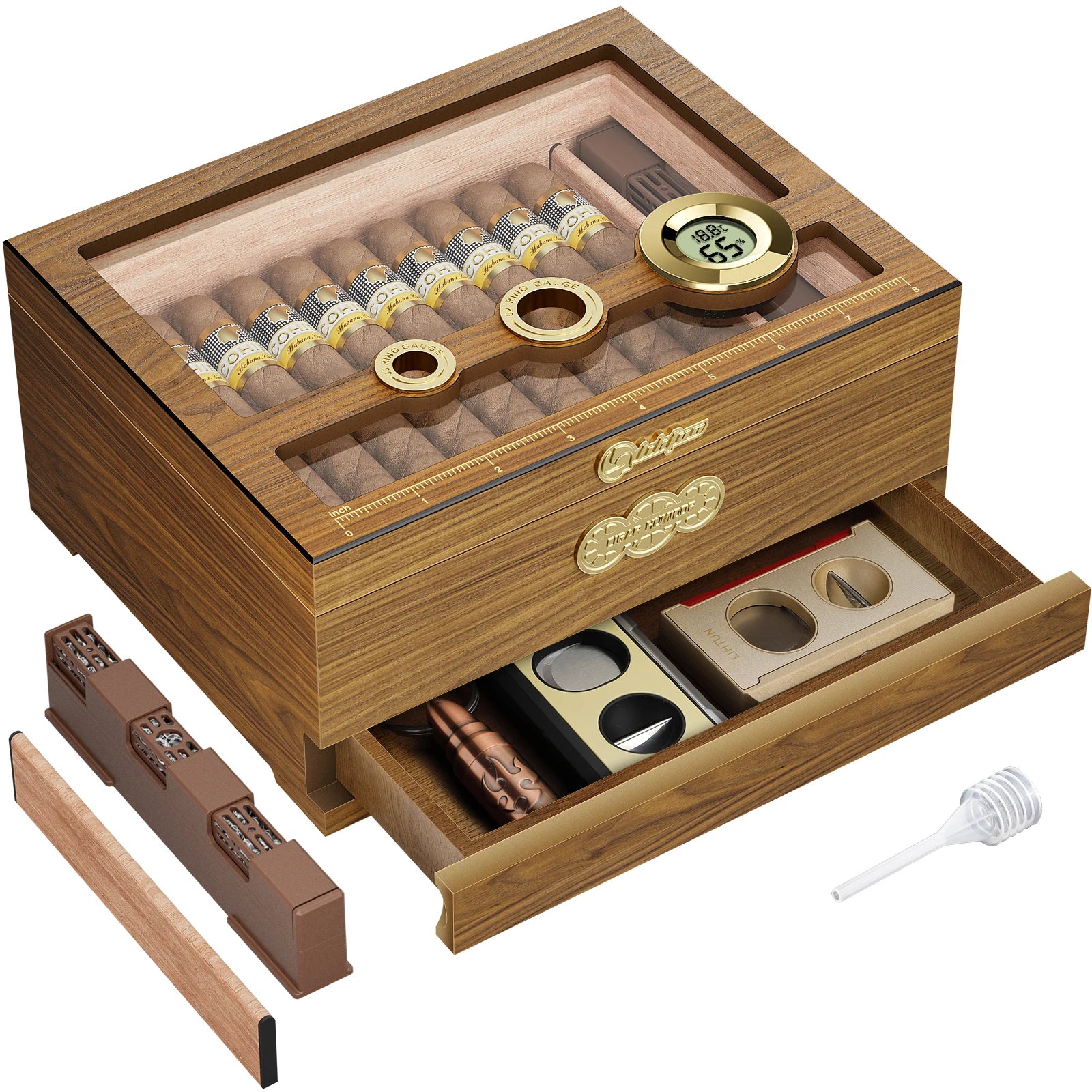 Glass-Top Cedar Desktop Humidor — cigar humidor, photo 8
