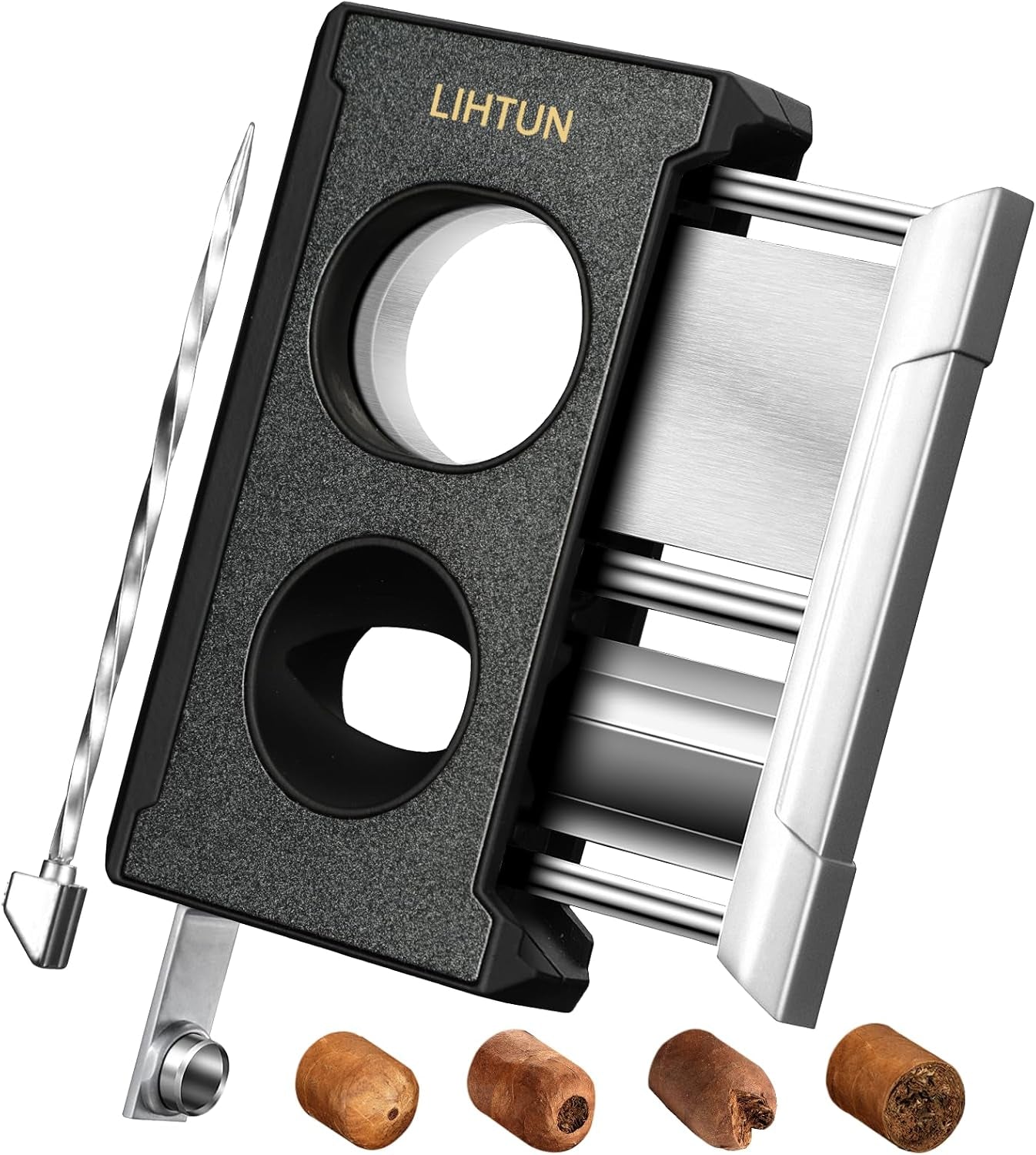 4-in-1 Guillotine Cutter (Black) — cigar cutter