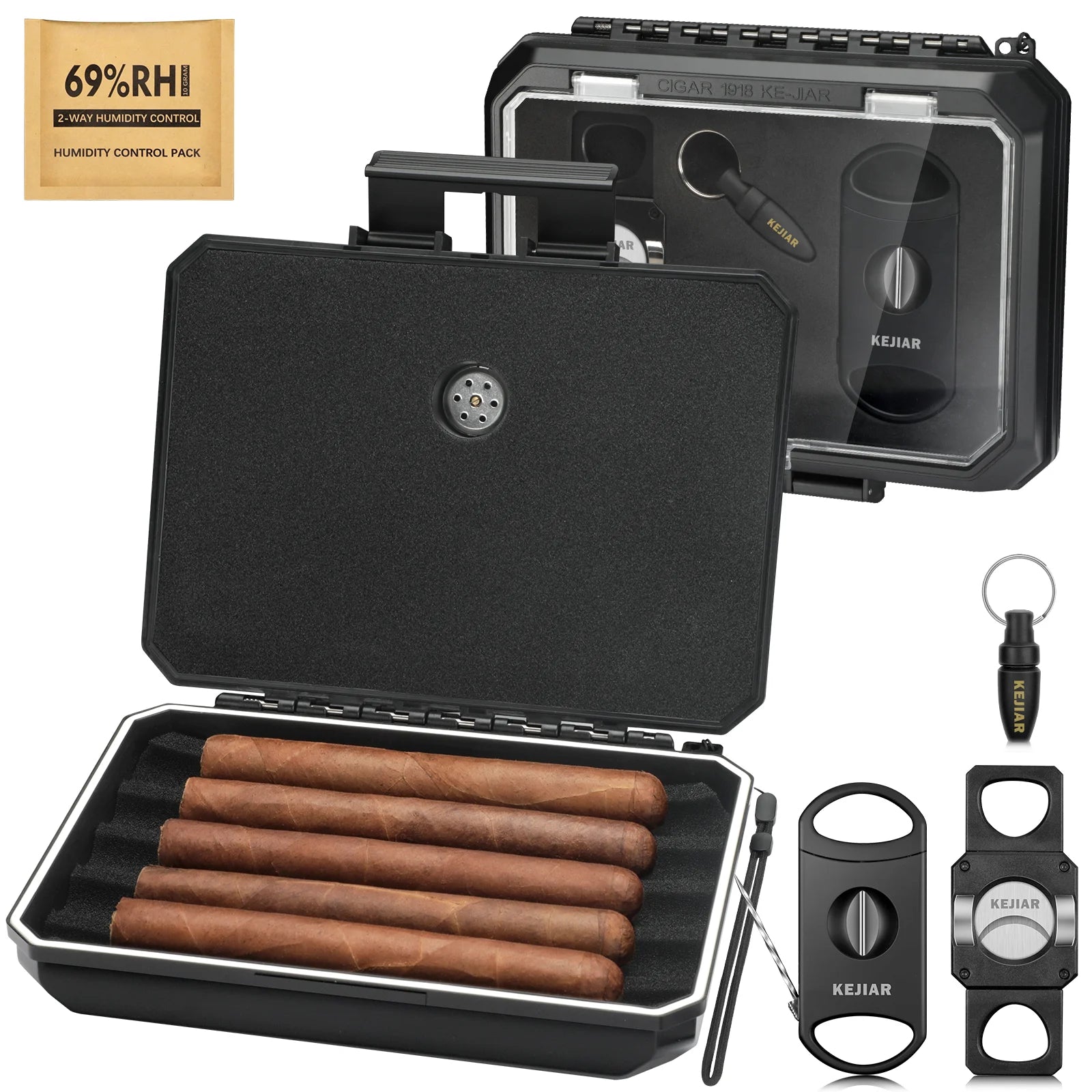 Travel Humidor Kit with Cutters — cigar humidor