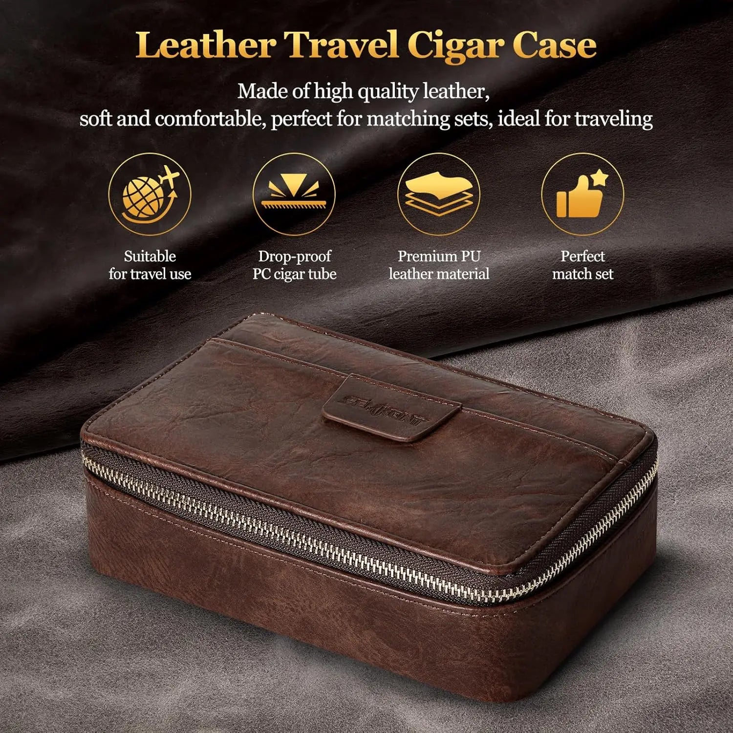 Leather Travel Humidor with Cutter — cigar humidor, photo 4