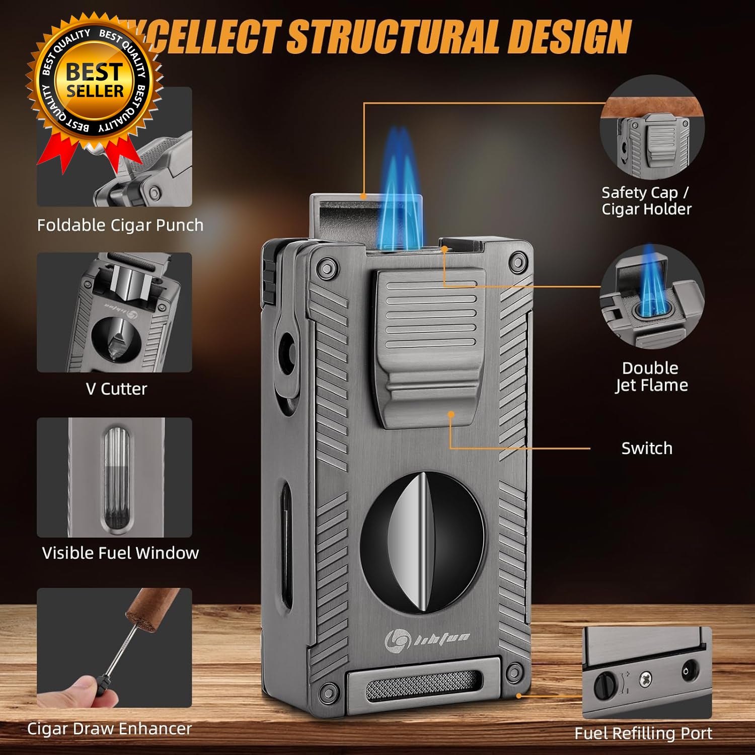 All-in-One Torch Lighter with Punch — cigar lighter, photo 2