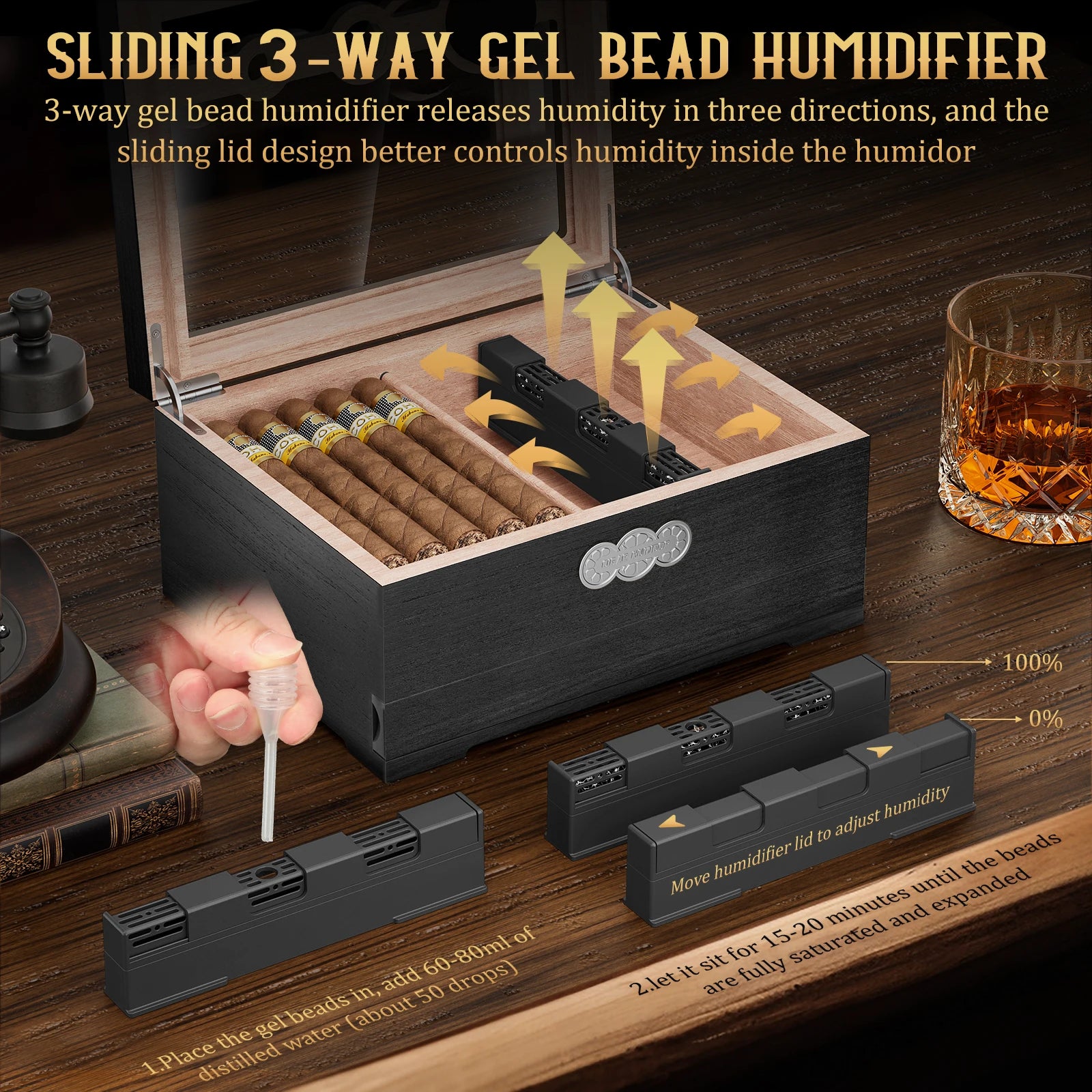 Glass-Top Cedar Desktop Humidor — cigar humidor, photo 4