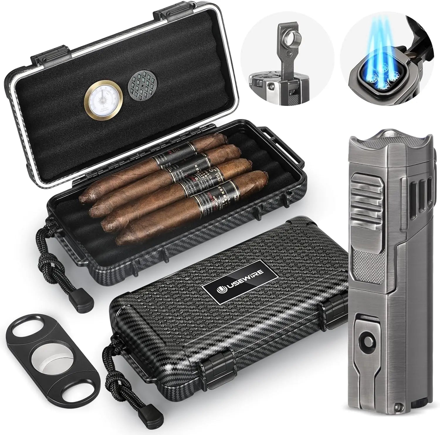 Travel Humidor Set with Hygrometer — cigar humidor