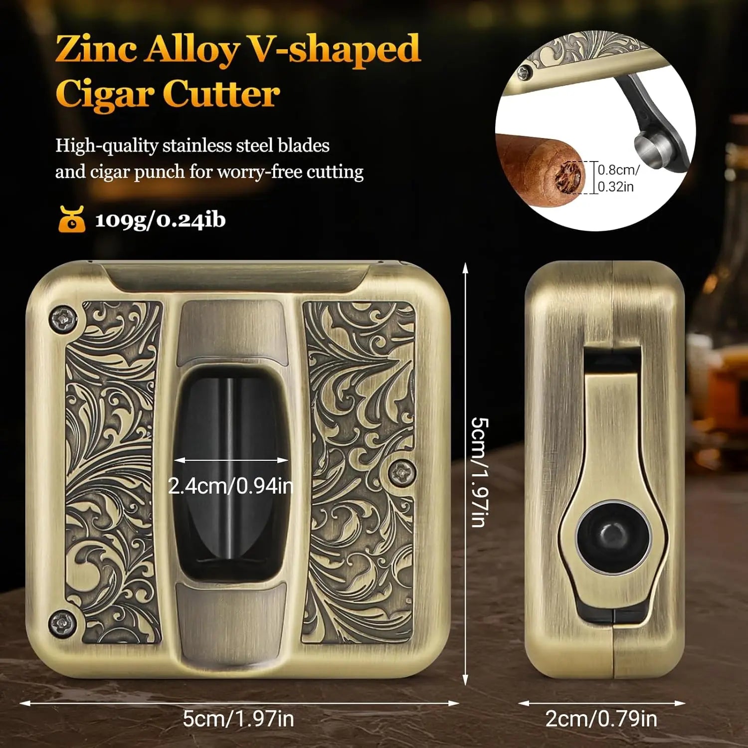 4-in-1 V-Cut Cutter with Punch — cigar cutter, photo 3