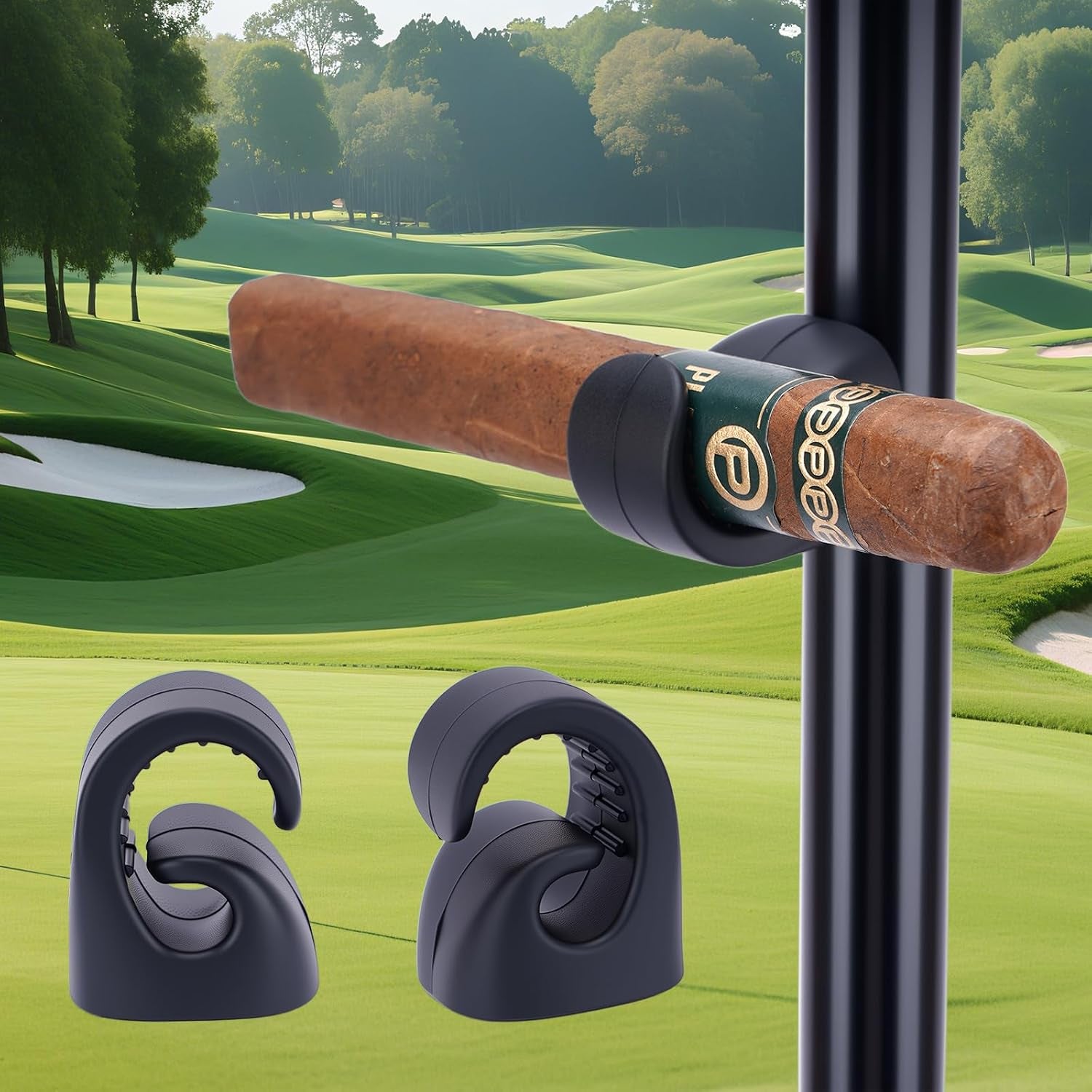Magnetic Cigar Holders — 2 Pack (Black) — cigar holder