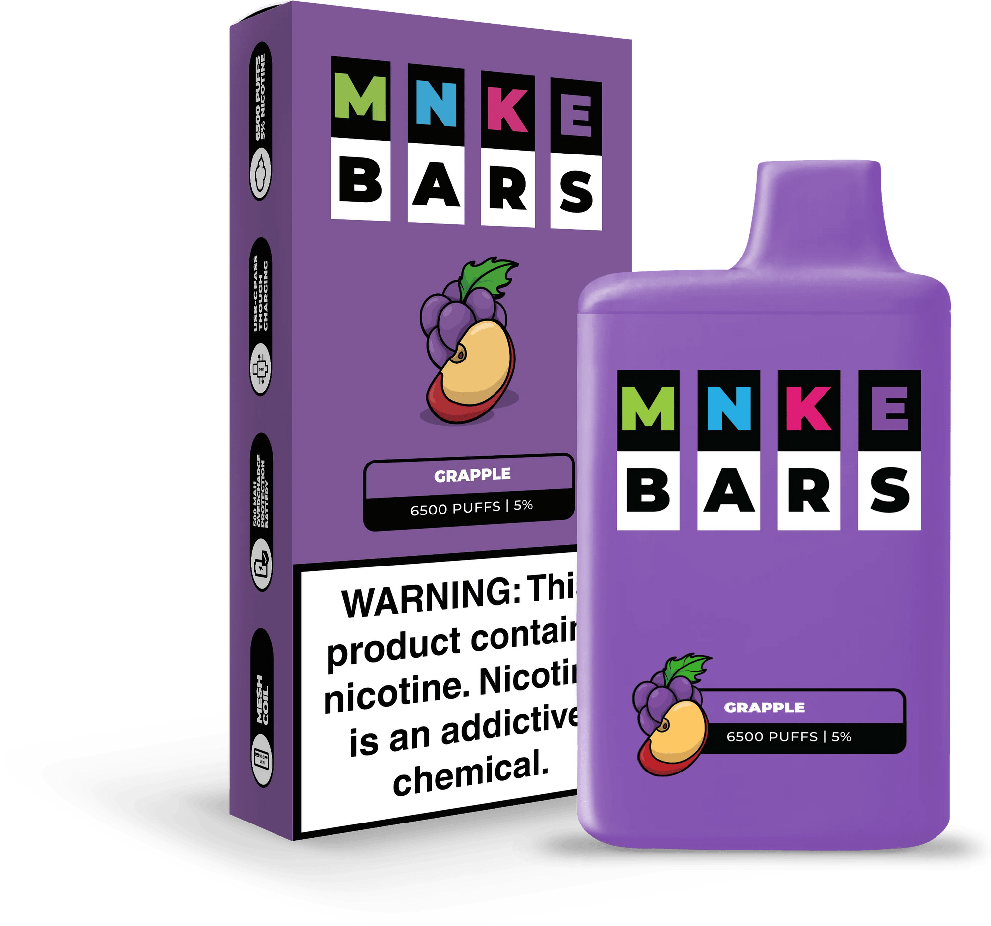 MNKE Bars Disposable Vape (5%, 6500 Puffs)