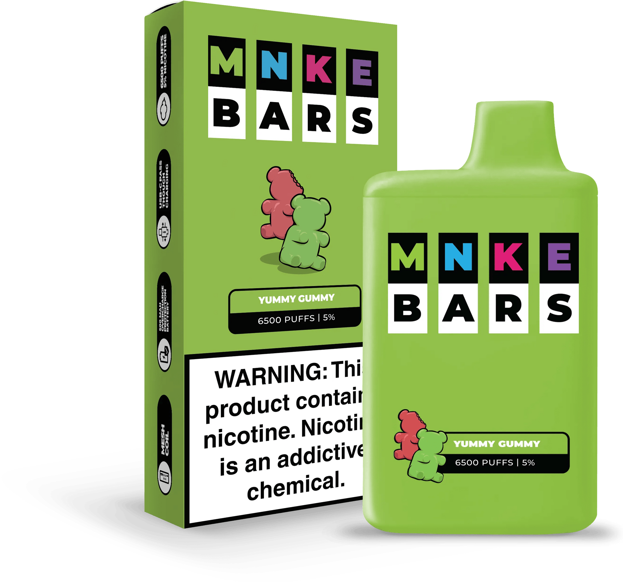 MNKE Bars Disposable Vape (5%, 6500 Puffs)