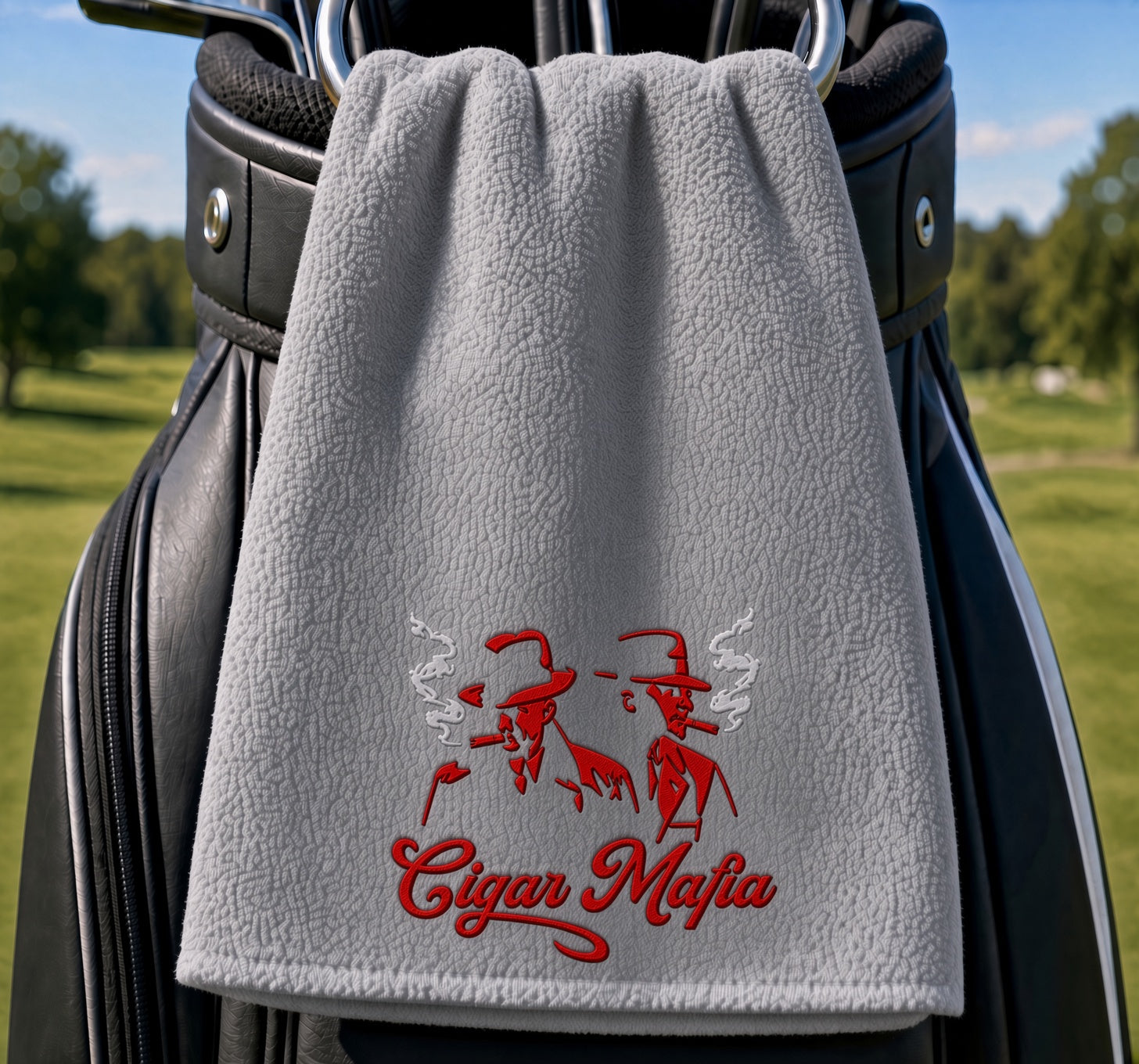 Mafia Golf Towel — Gray, Classic Mafia Dons