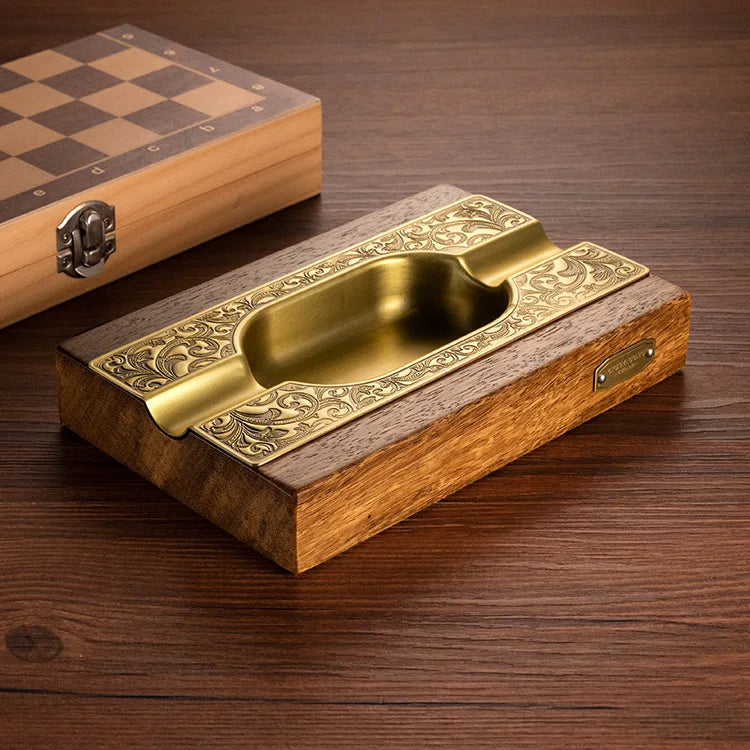 Gold Wood Ashtray