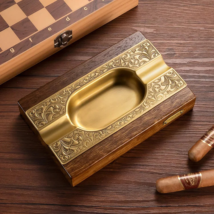 Gold Wood Ashtray