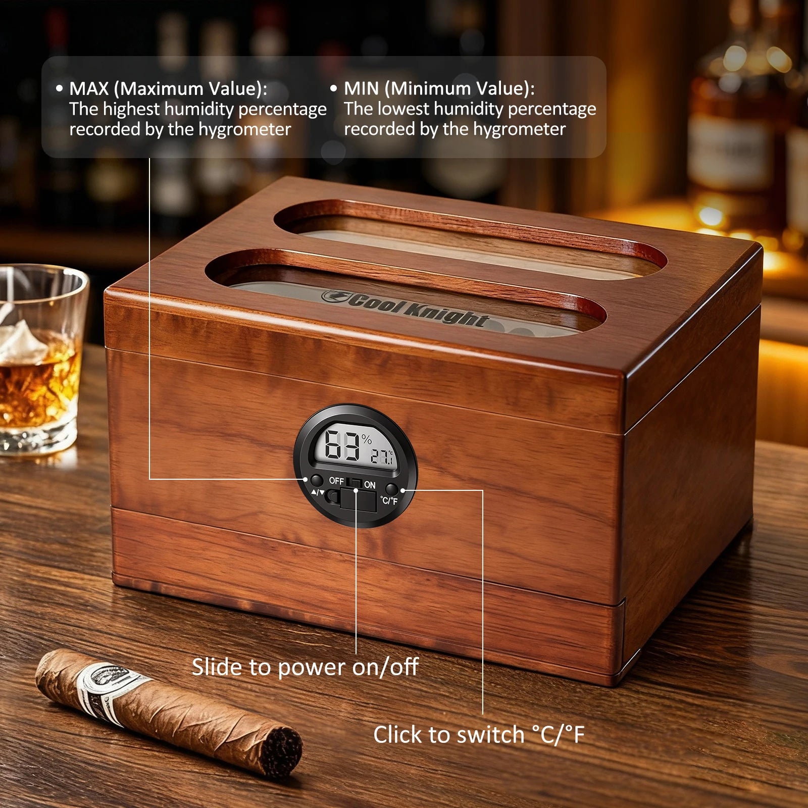 Brown 20-35 Humidor