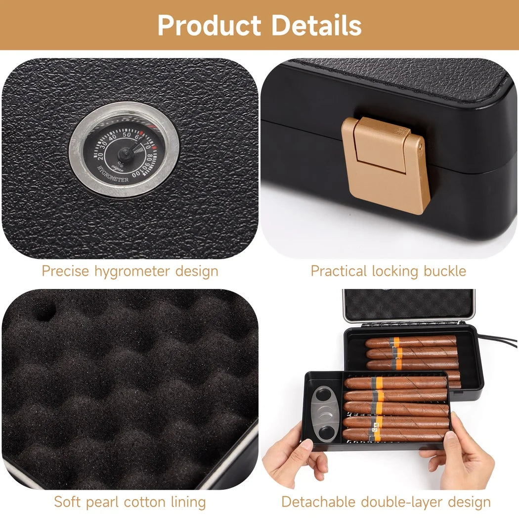 Black Travel Humidor