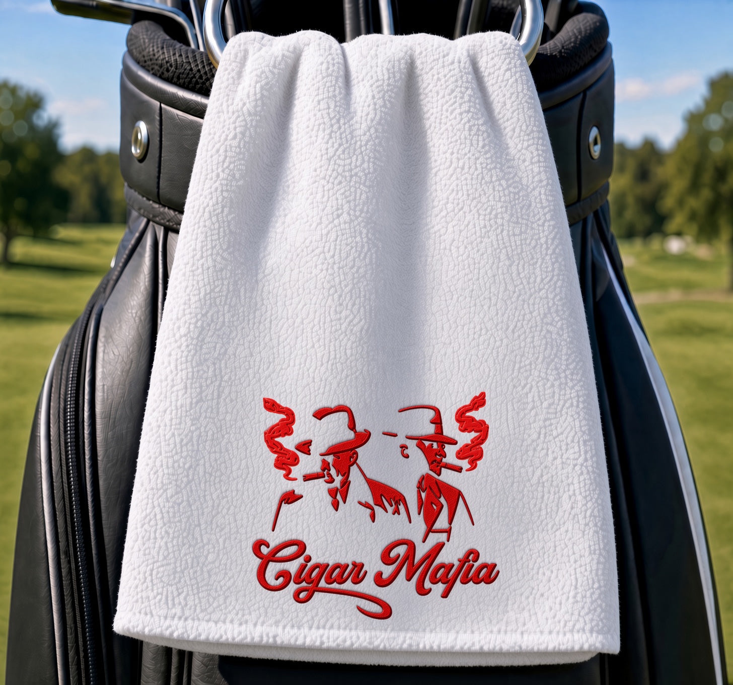 Mafia Golf Towel — White, Classic Mafia Dons