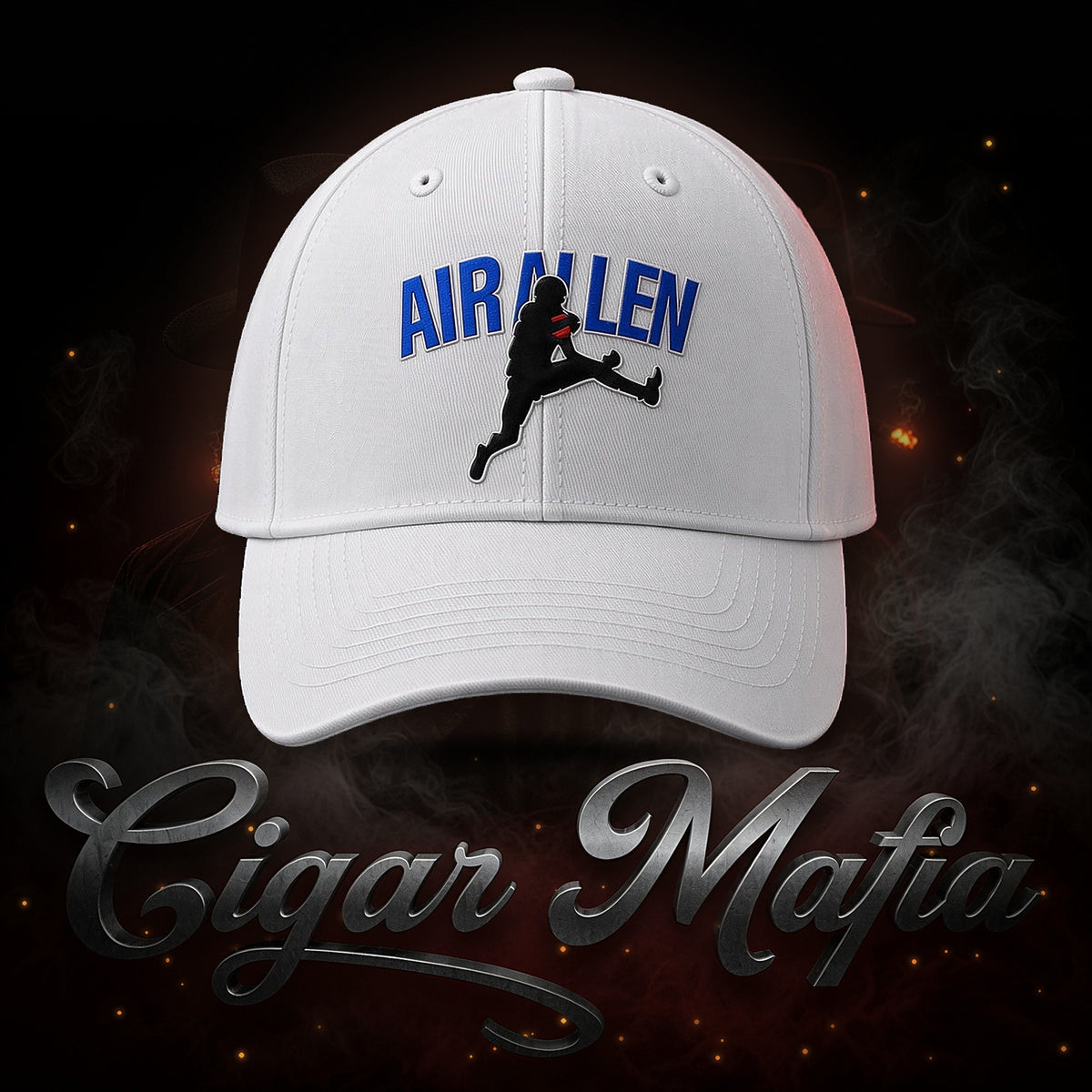 Air Allen Sideline Hat on Cigar Mafia branded background