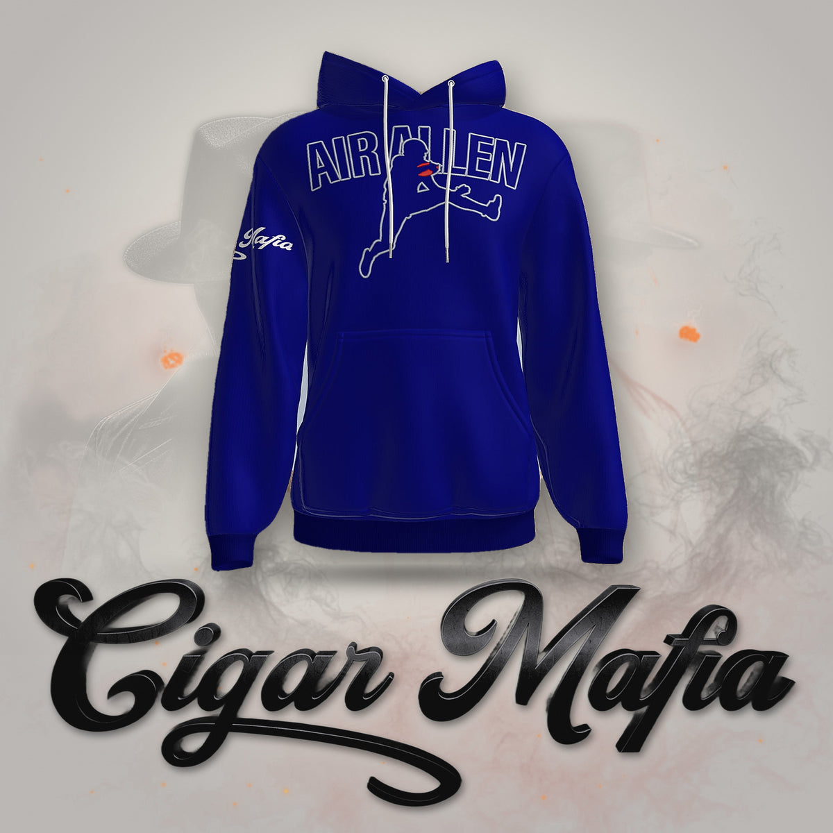 Air Allen Game Day Hoodie on Cigar Mafia branded background